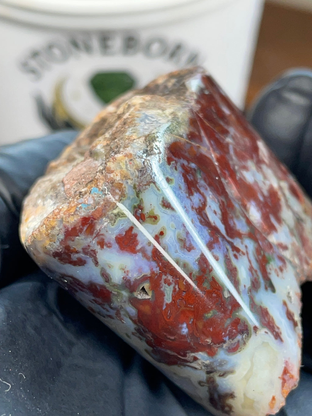 🔥 Fire Agate / Red Lightning Agate – Hand Shaped & Polished | StoneBorn Creations