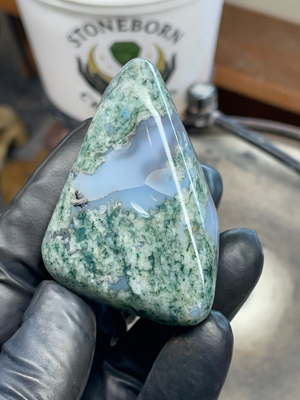 Moss Agate Freeform — Hand Polished StoneBorn Transformation