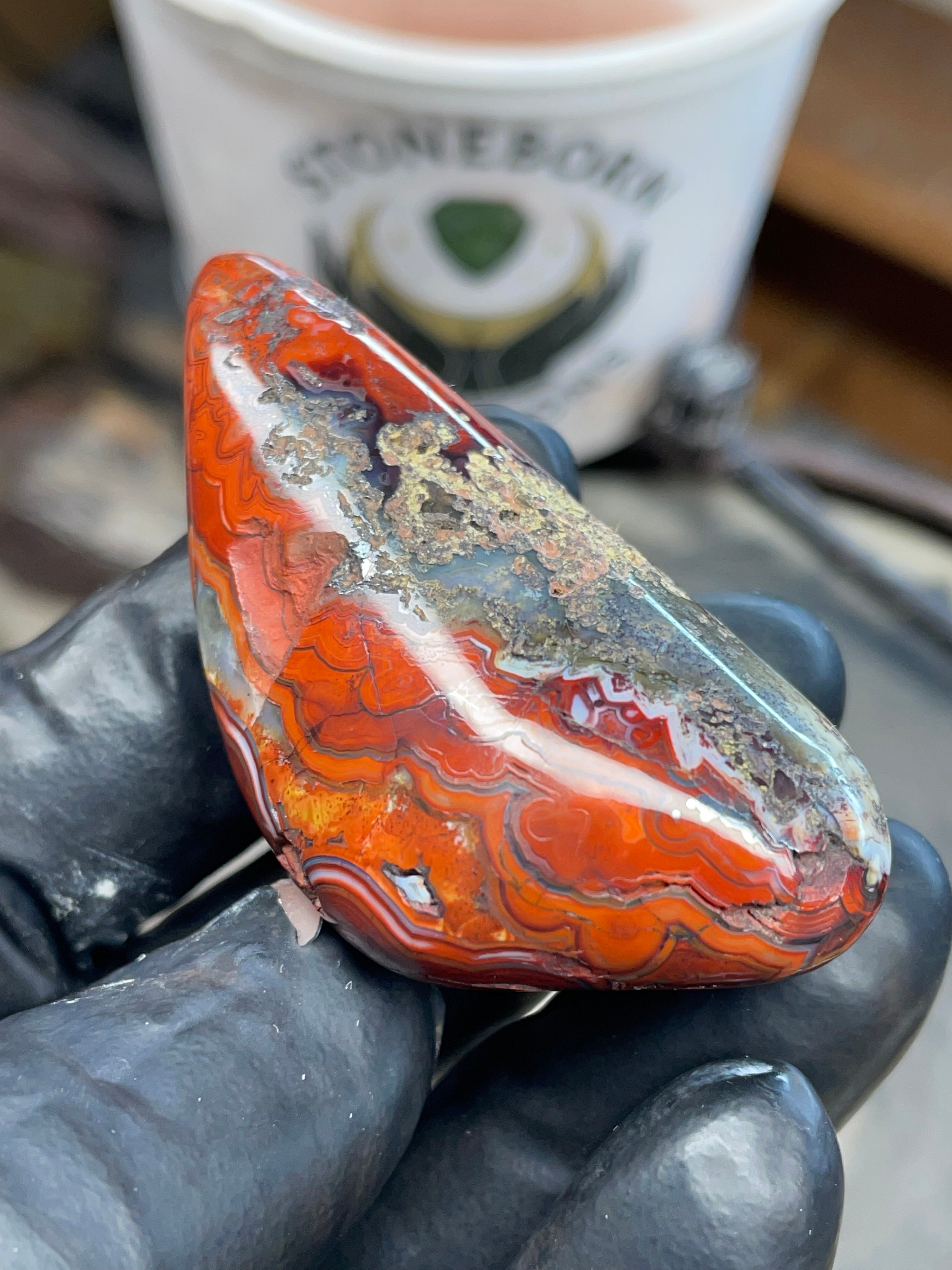 Hand-Polished Red Banded Agate — Raw & Refined