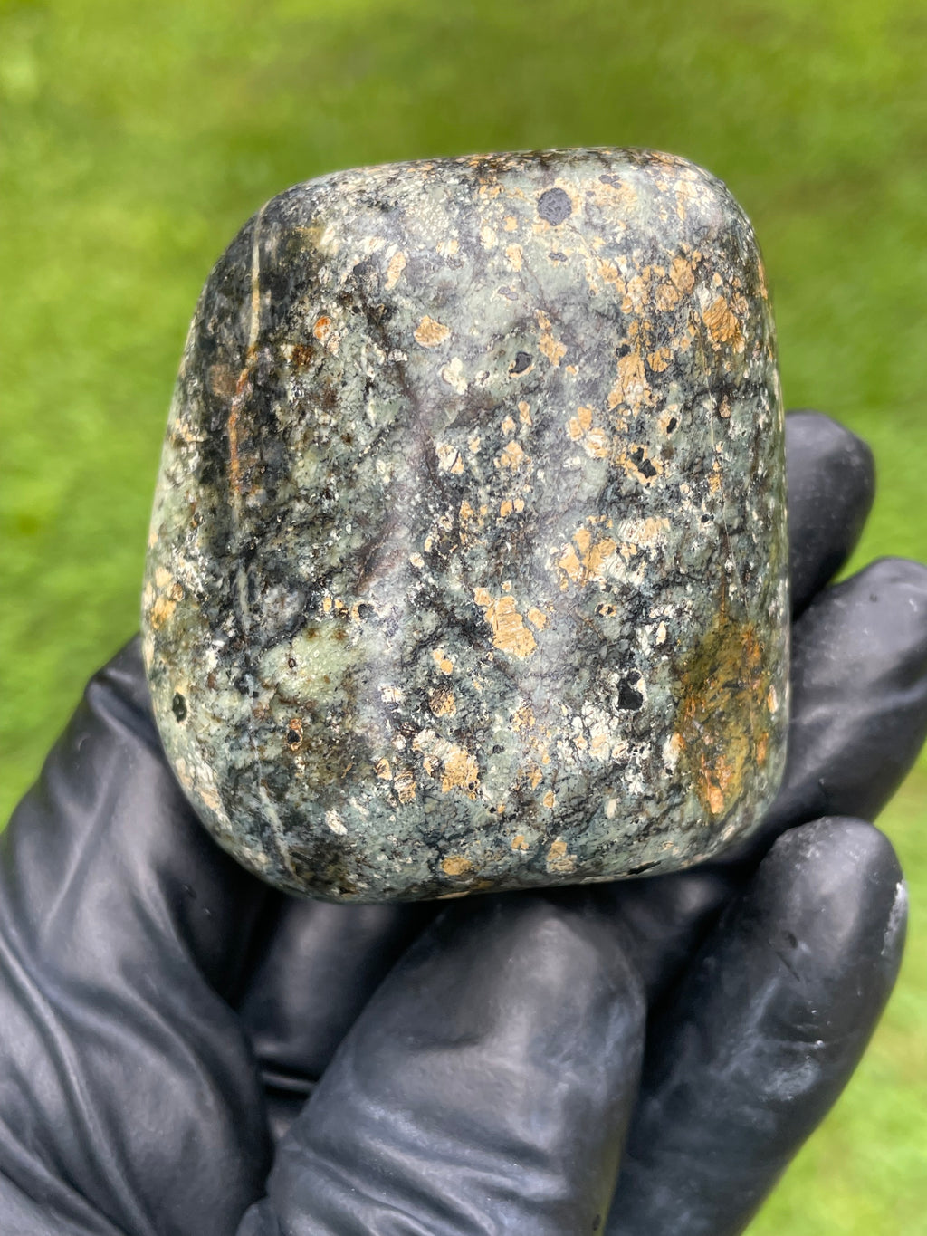 StoneBorn Creations Hand-Polished Vermont Serpentine Freeform Display Stone