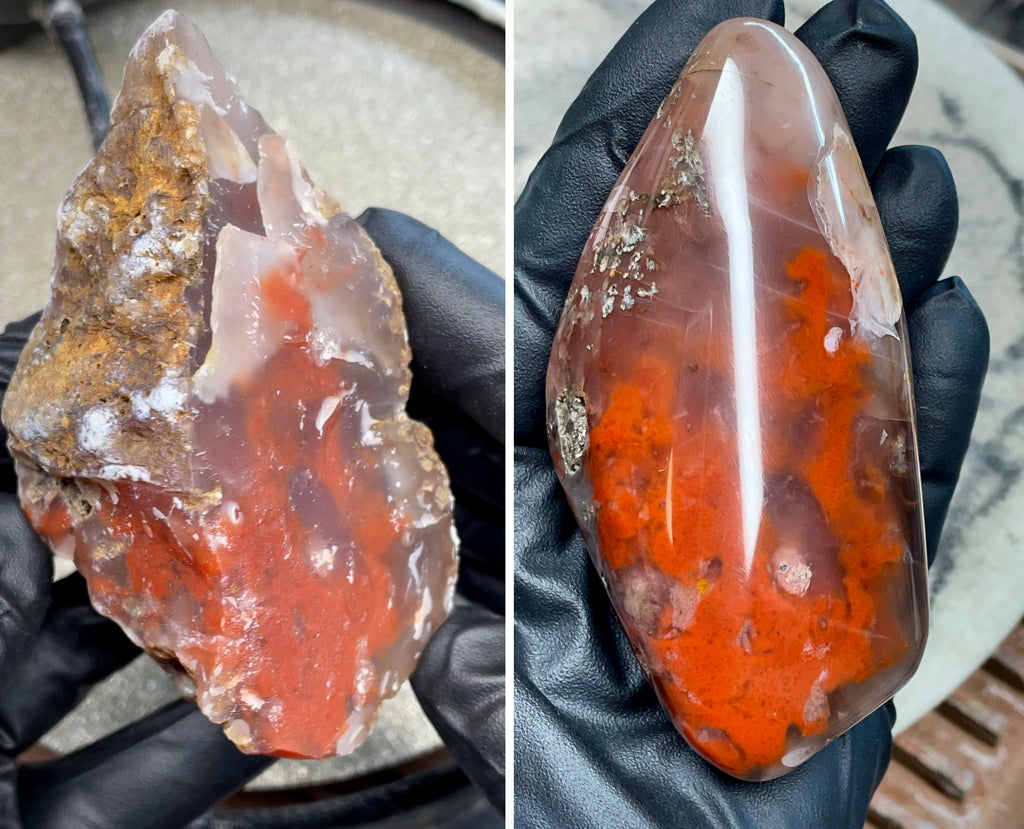 Red Iron-Stained Agate — Hand-Polished Freeform Stone
