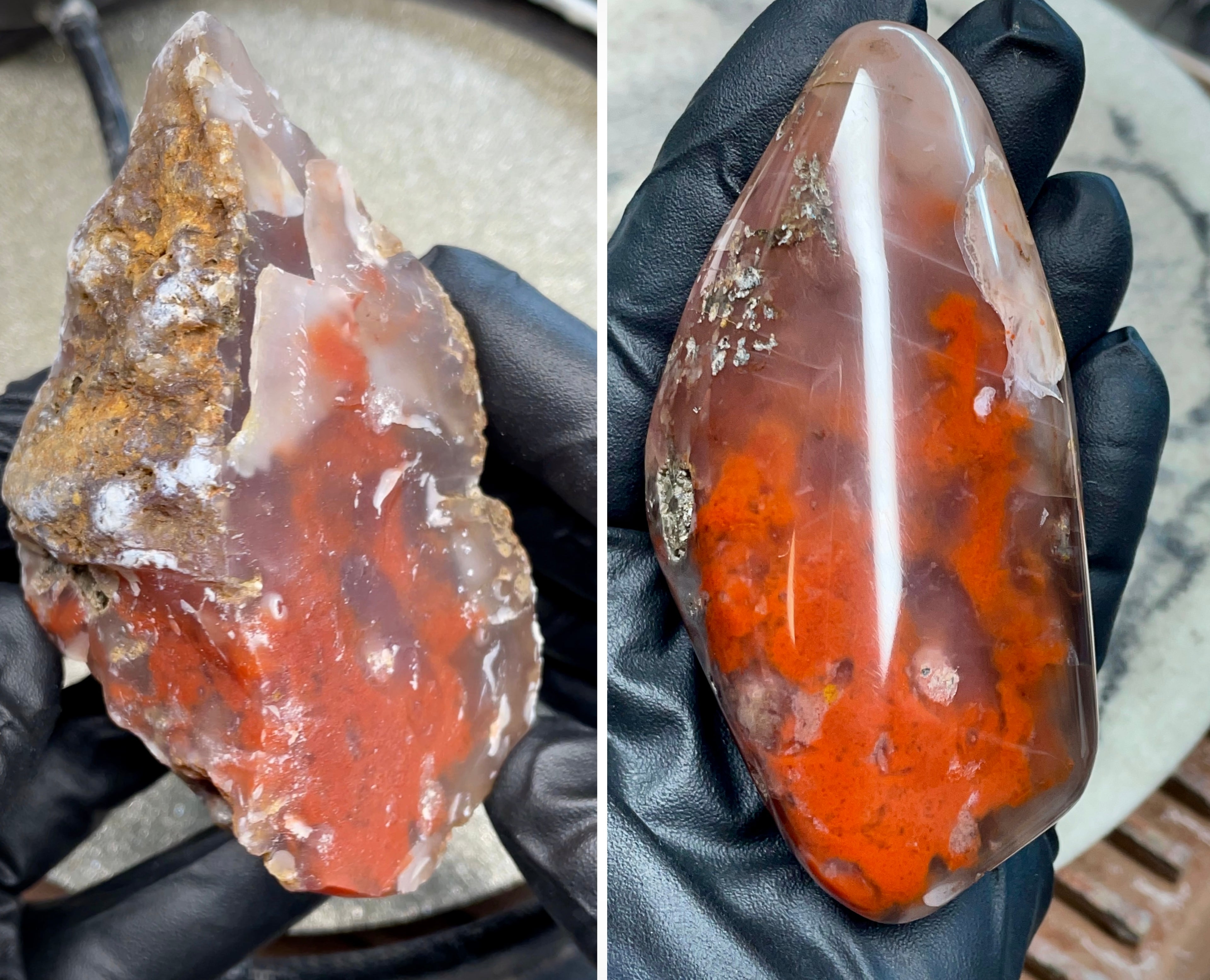 Red Iron-Stained Agate — Hand-Polished Freeform Stone