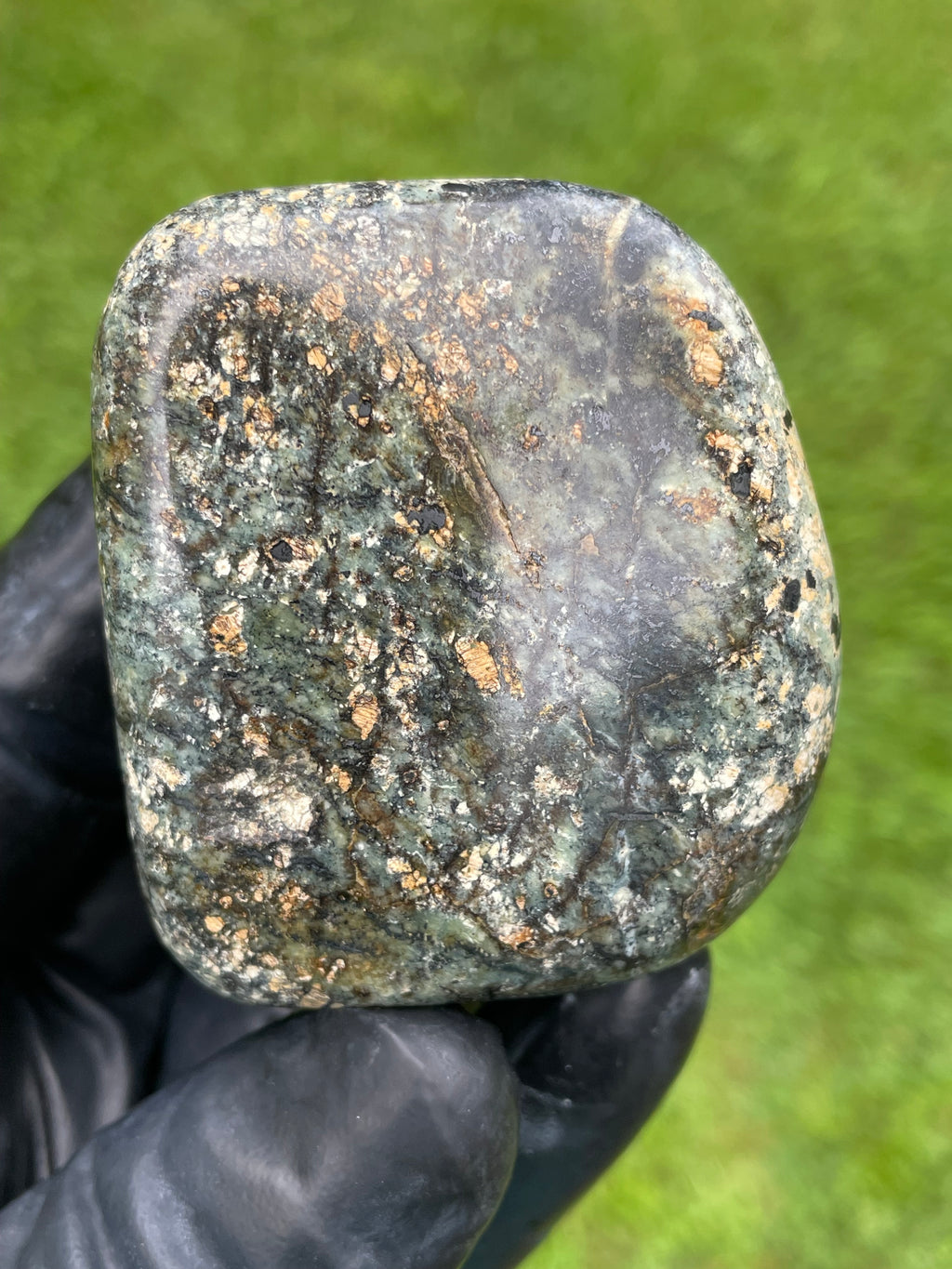 StoneBorn Creations Hand-Polished Vermont Serpentine Freeform Display Stone
