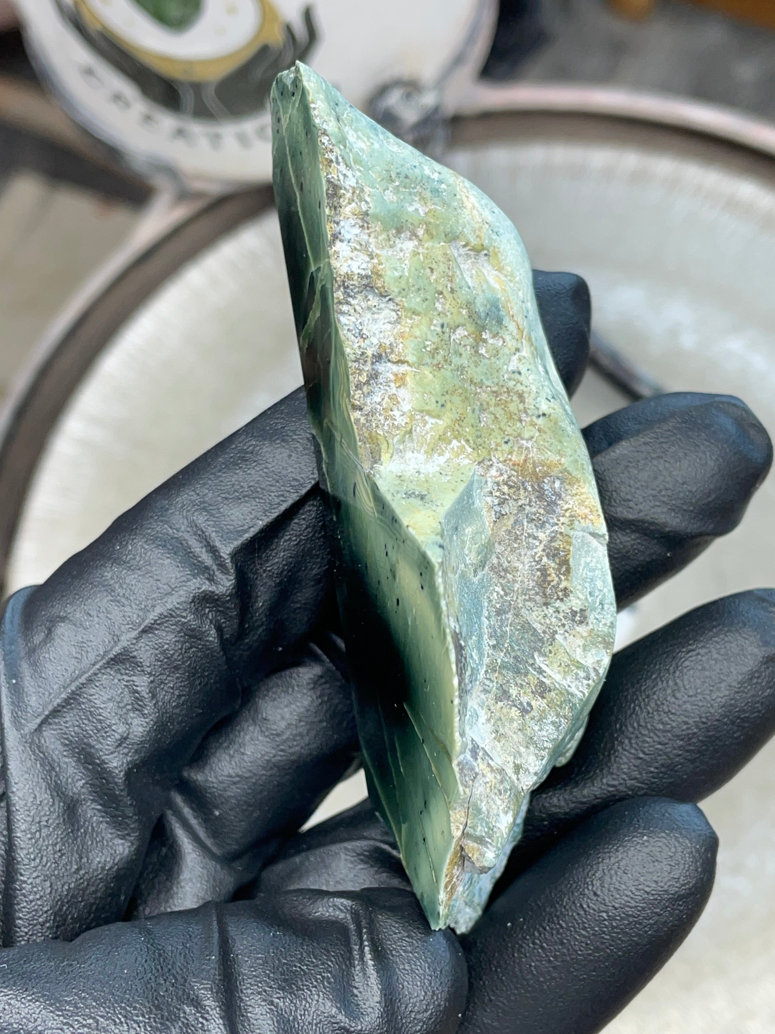 Hand-Polished Green Stone Slab | StoneBorn Creations