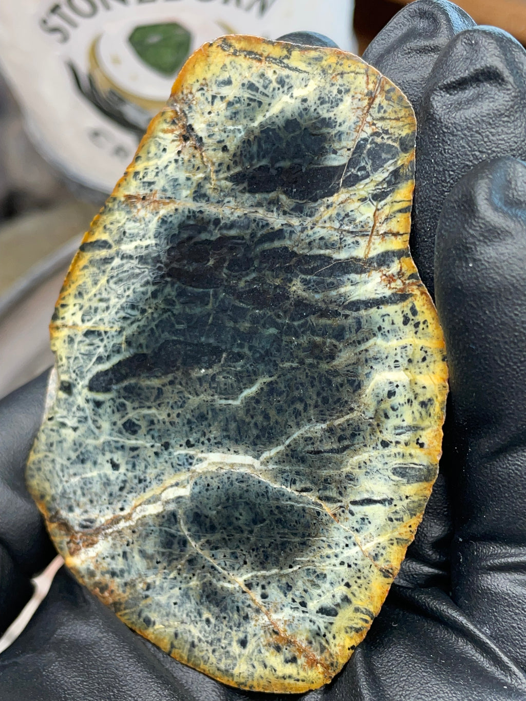 StoneBorn “Midnight Web” Greenstone Slab (One-Side Polished)