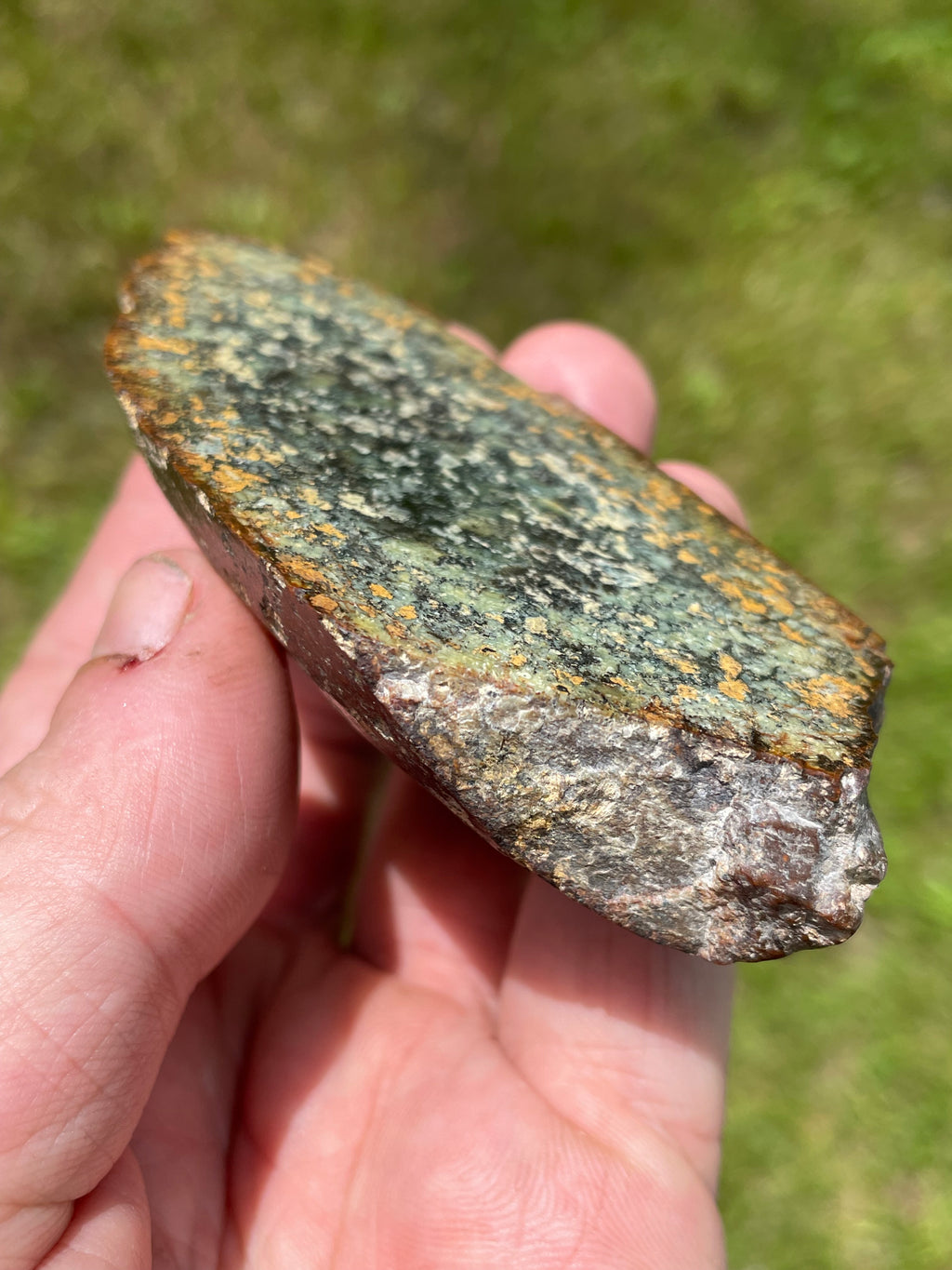 StoneBorn Creations Hand-Polished Vermont Serpentine Freeform Pair with Black Mineral Inclusions, Earth-Toned Matrix and Natural Split Display
