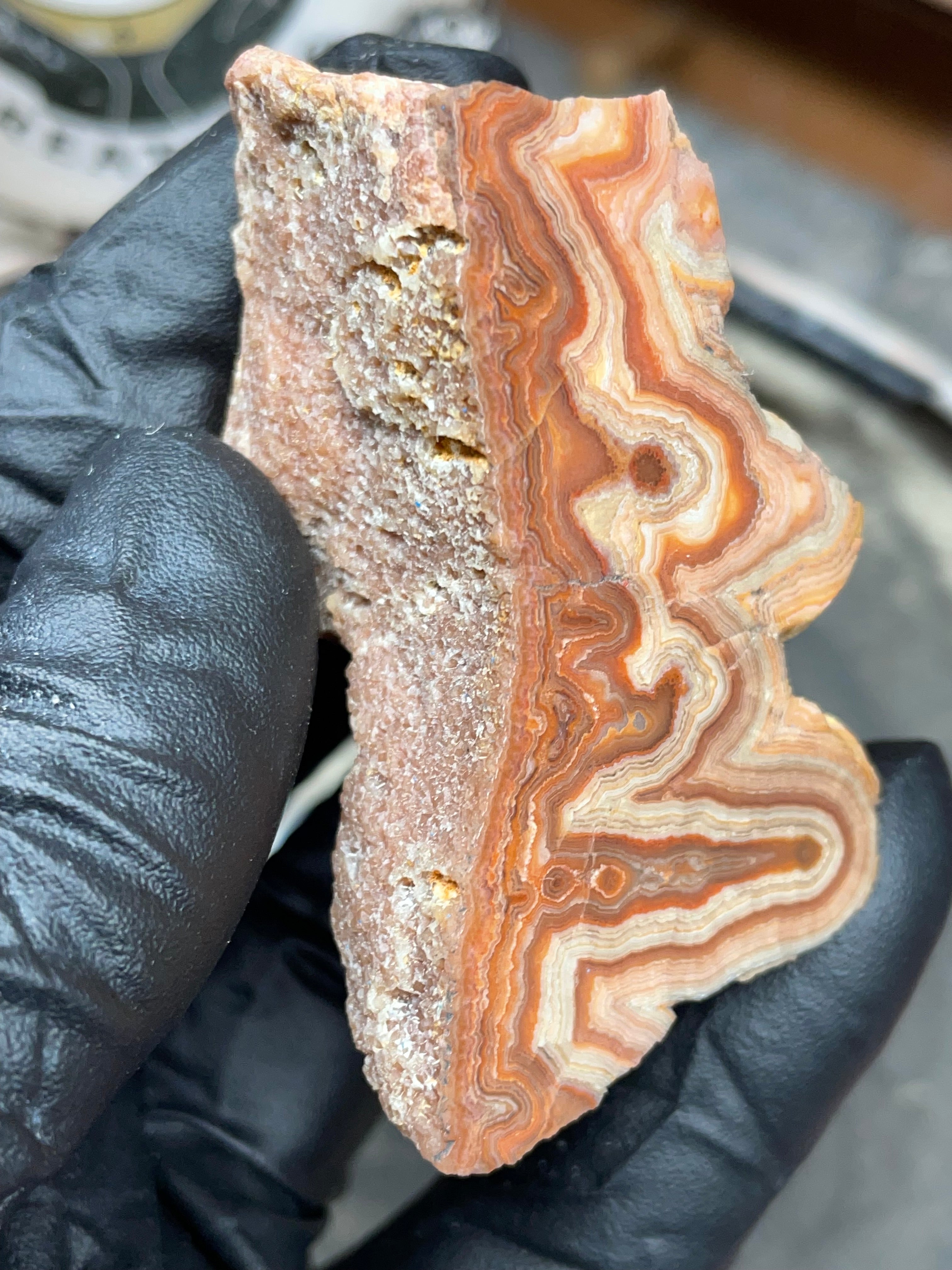Hand-Polished Georgia Agate – Flat Polished Face, Natural Raw Edge