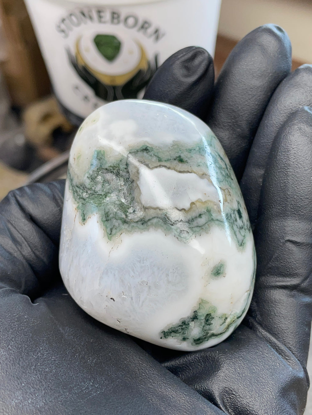 🌿 Moss Agate Freeform — Hand Polished StoneBorn Creations