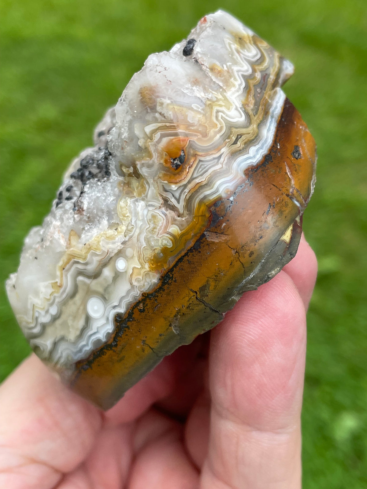 StoneBorn Creations Druzy Lace Agate Freeform – Natural Crystal Pocket