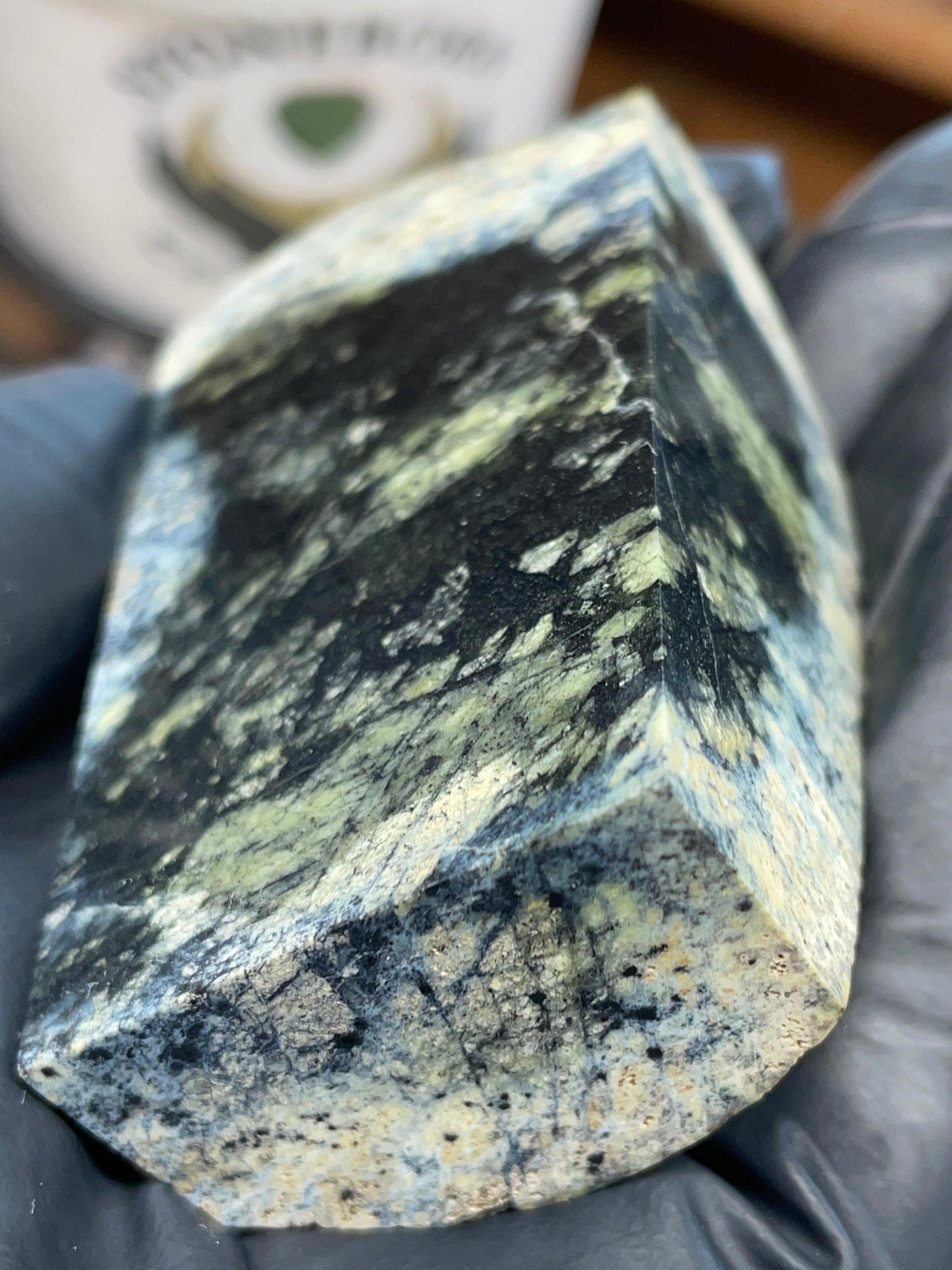 Hand-Polished Dark Green Serpentine Slab | StoneBorn Creations