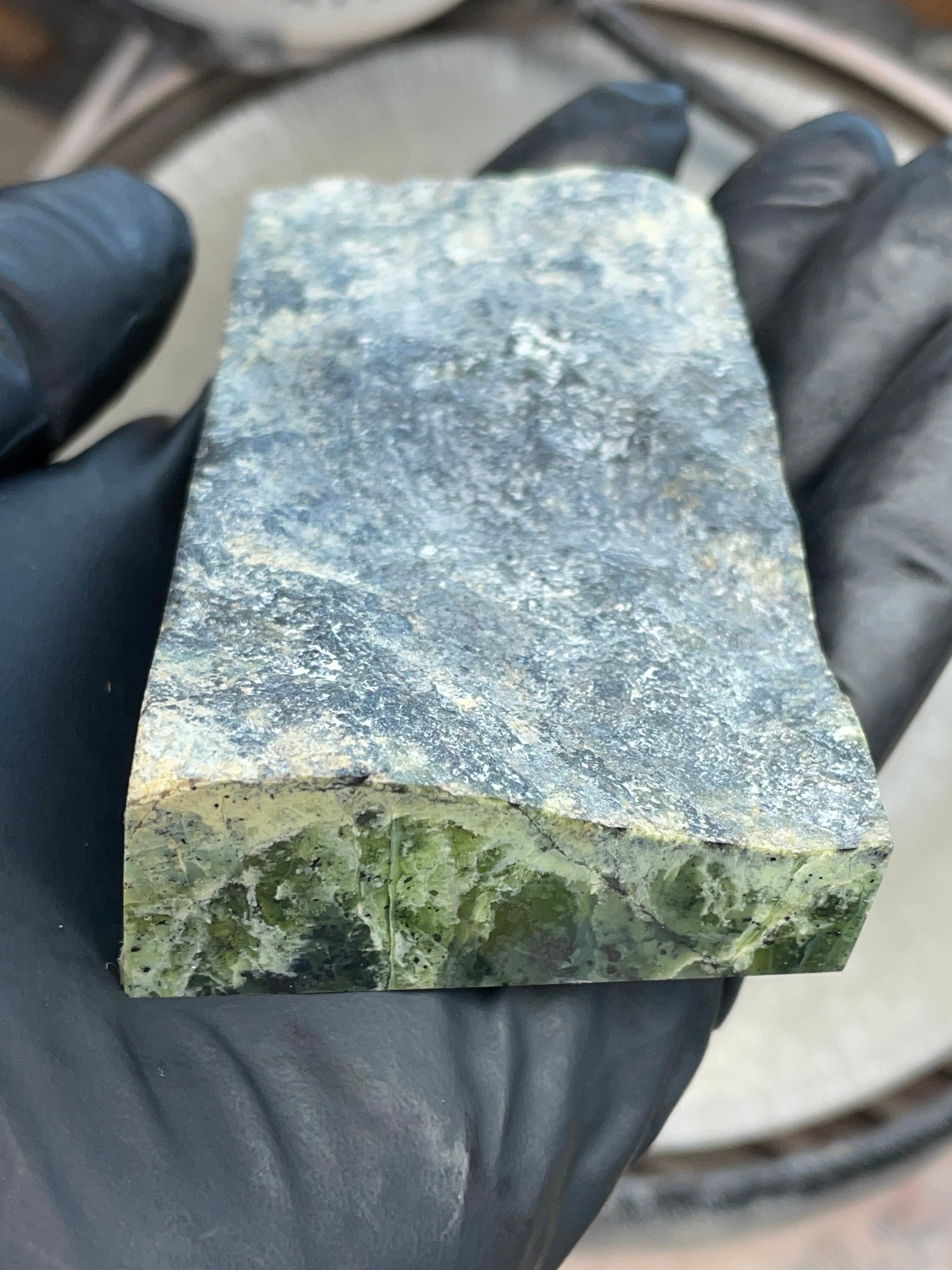 Hand-Polished Green Serpentine Slab with Natural Veining | StoneBorn Creations