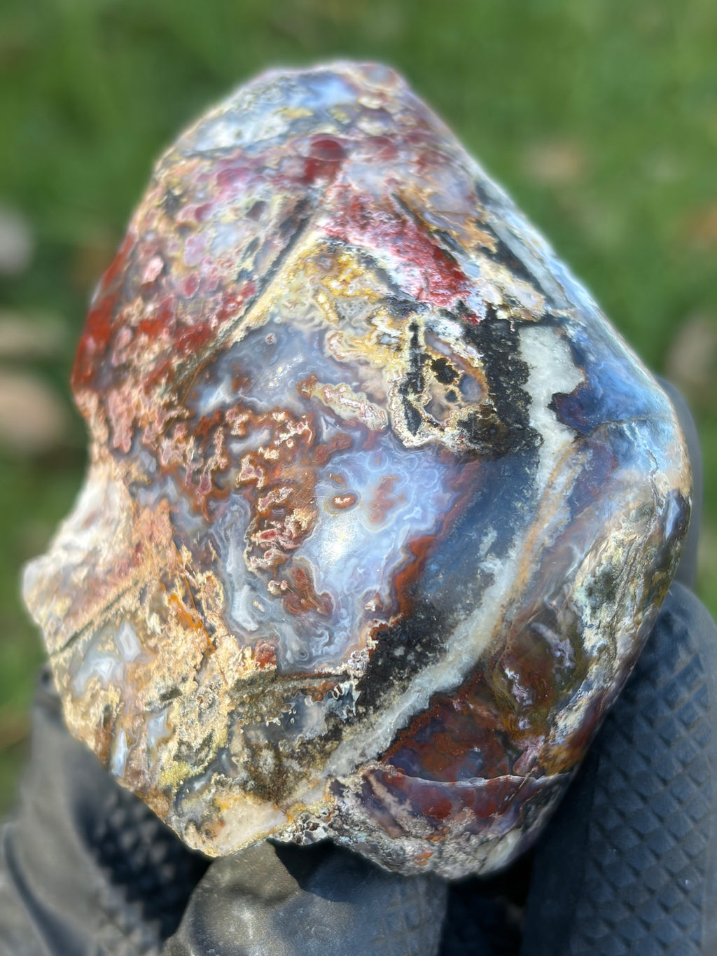 StoneBorn Creations – Multicolored Lace Agate | Hand-Polished Natural Display Stone