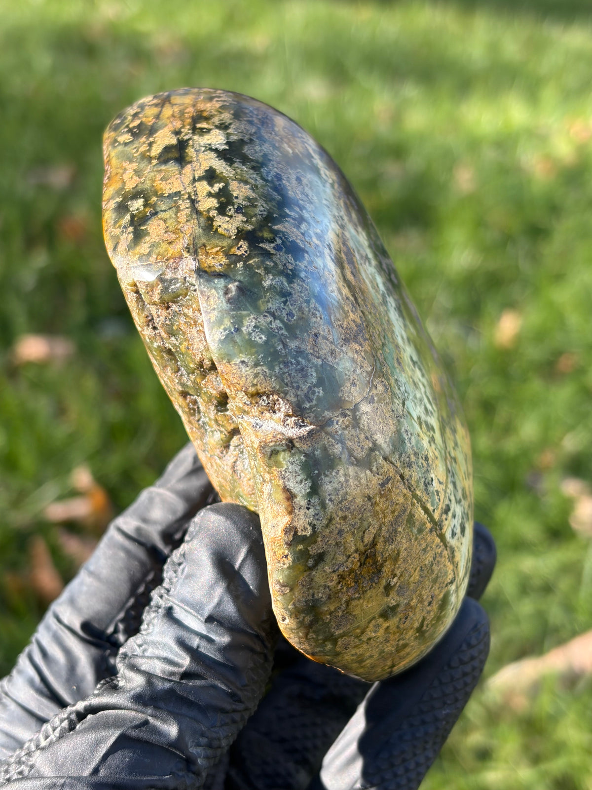 StoneBorn Creations – Natural Green Serpentine Stone | Hand-Polished River Stone