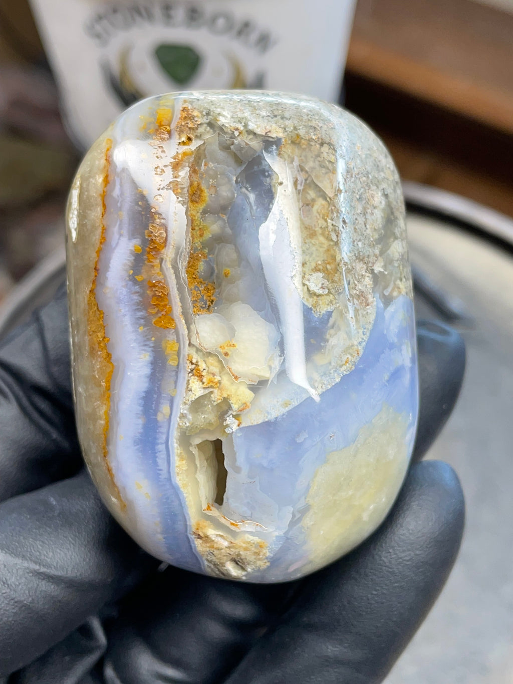 Blue Chalcedony Pocket Freeform | Hand-Polished | StoneBorn Creations