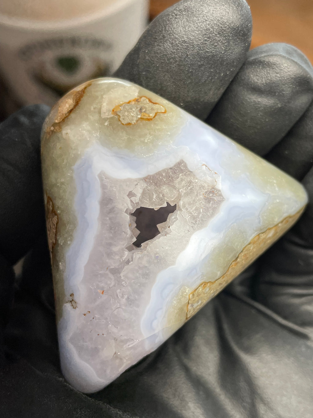 Blue Chalcedony Geode Agate — Hand Polished | StoneBorn Creations