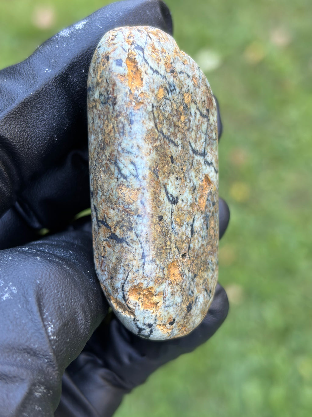 StoneBorn Creations Hand-Polished Vermont Stream Stone – Possible Serpentine