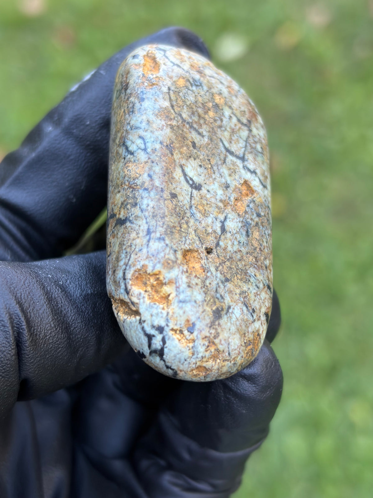 StoneBorn Creations Hand-Polished Vermont Stream Stone – Possible Serpentine