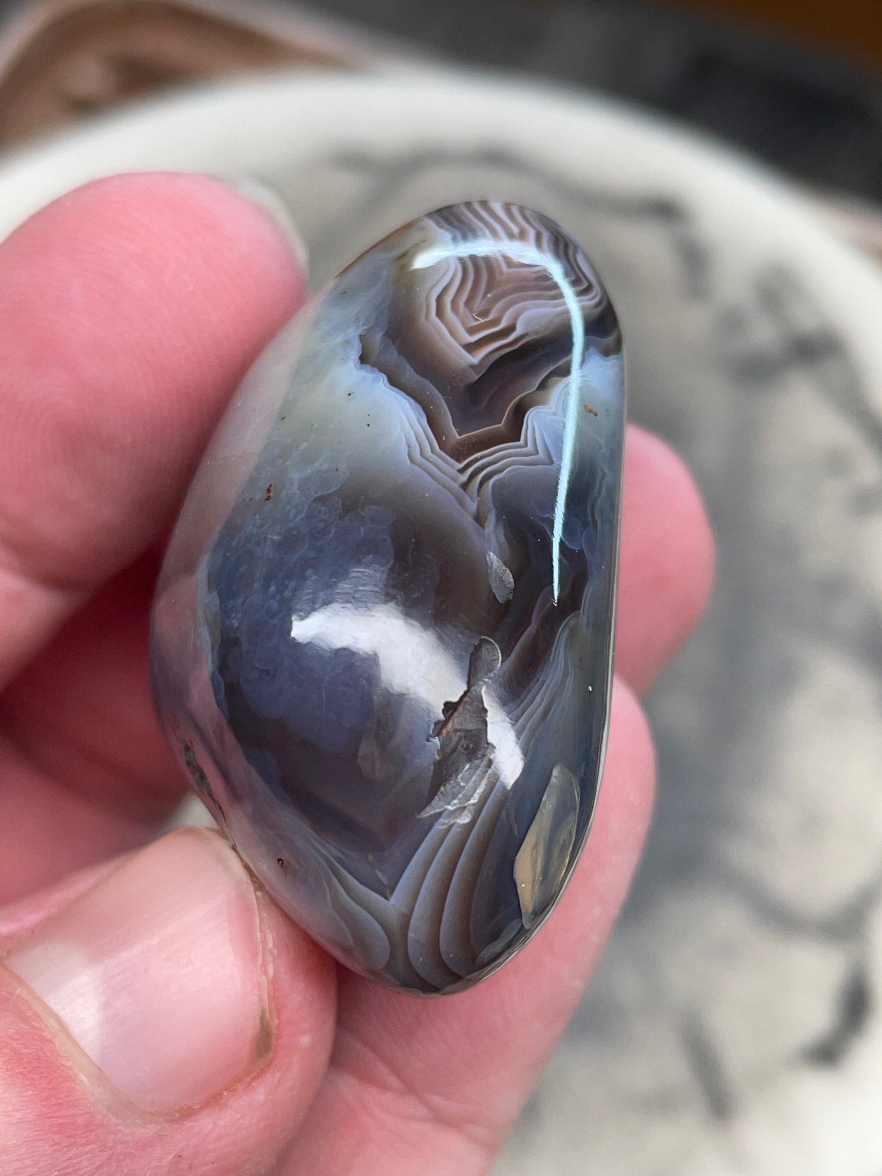 Banded Fortification Botswana Agate — Hand-Polished Freeform Stone