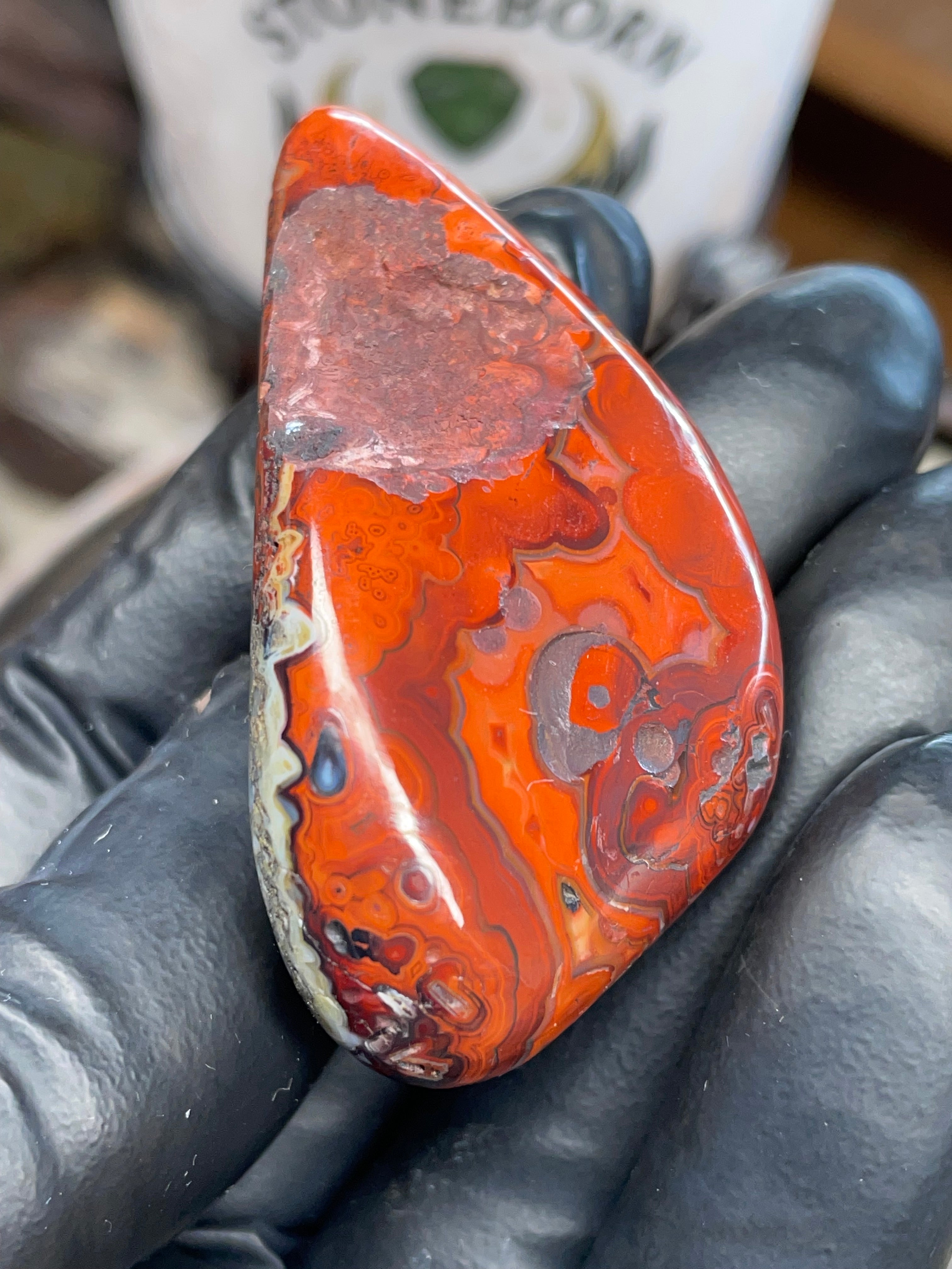 Hand-Polished Red Banded Agate — Raw & Refined