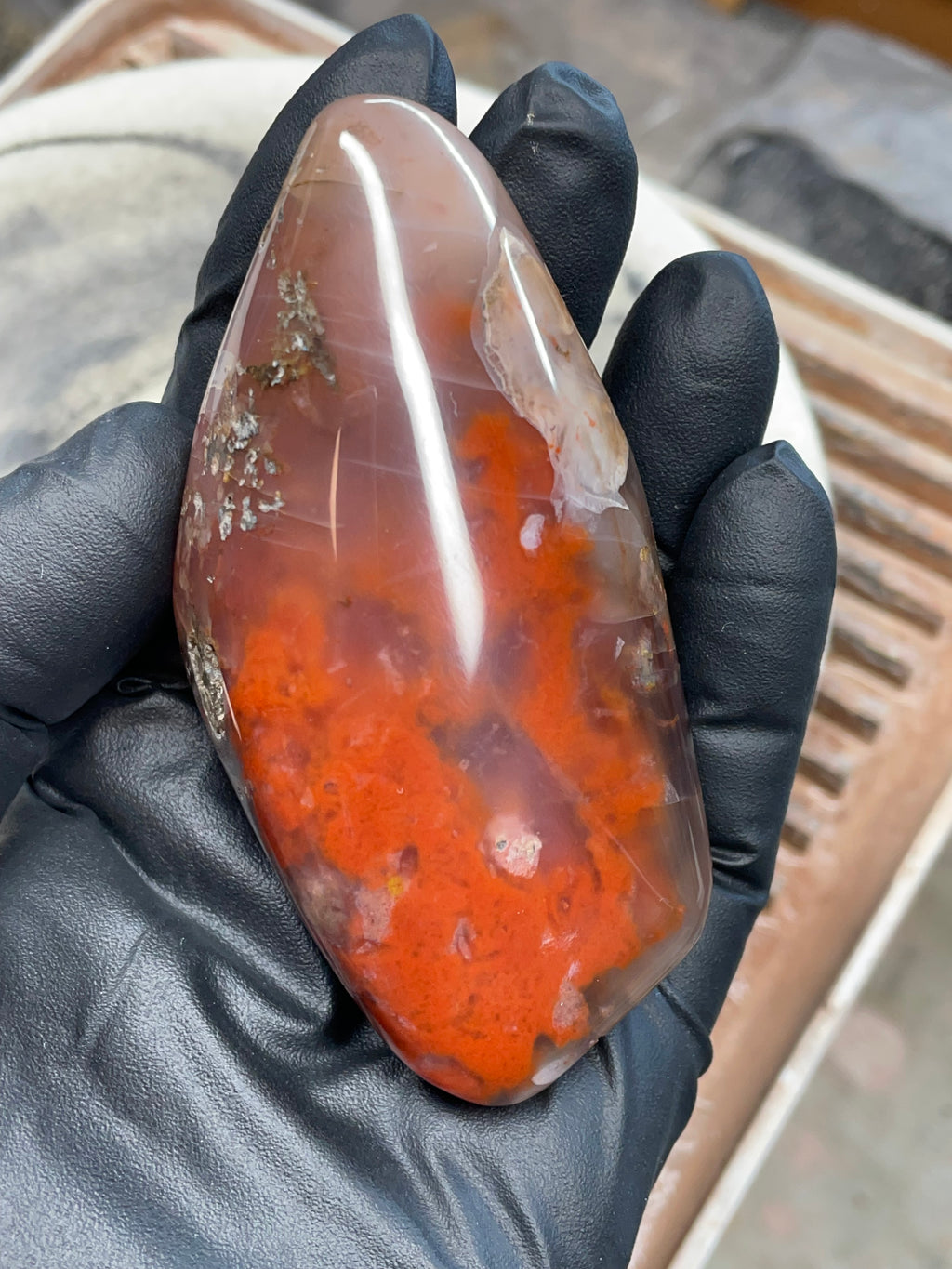 Red Iron-Stained Agate — Hand-Polished Freeform Stone