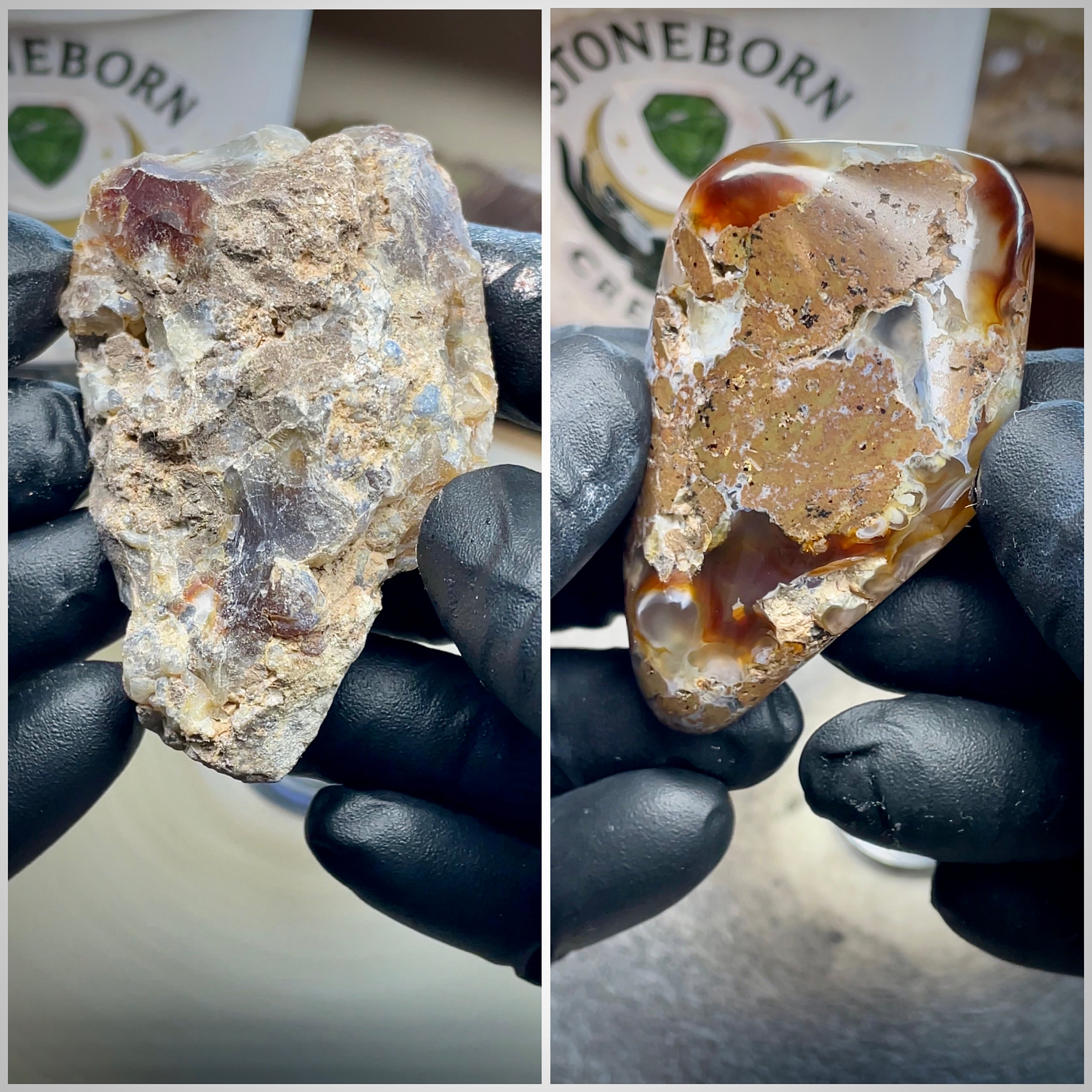 StoneBorn Fire Agate — Hand Shaped & Polished