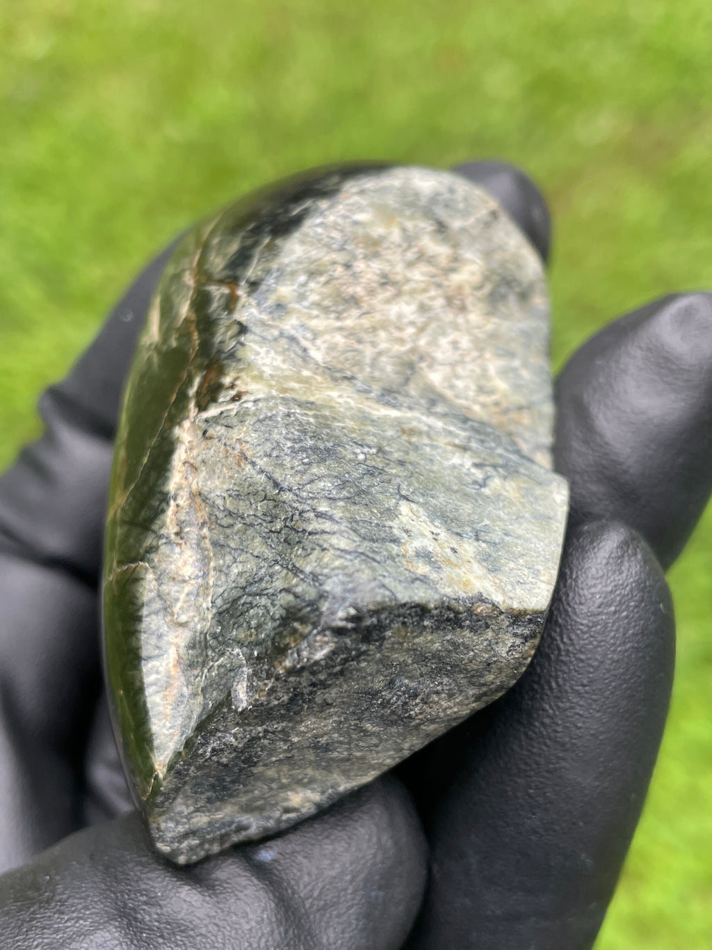 StoneBorn Creations Hand-Polished Vermont Serpentine Freeform Display Stone – One-of-a-Kind Natural Stone