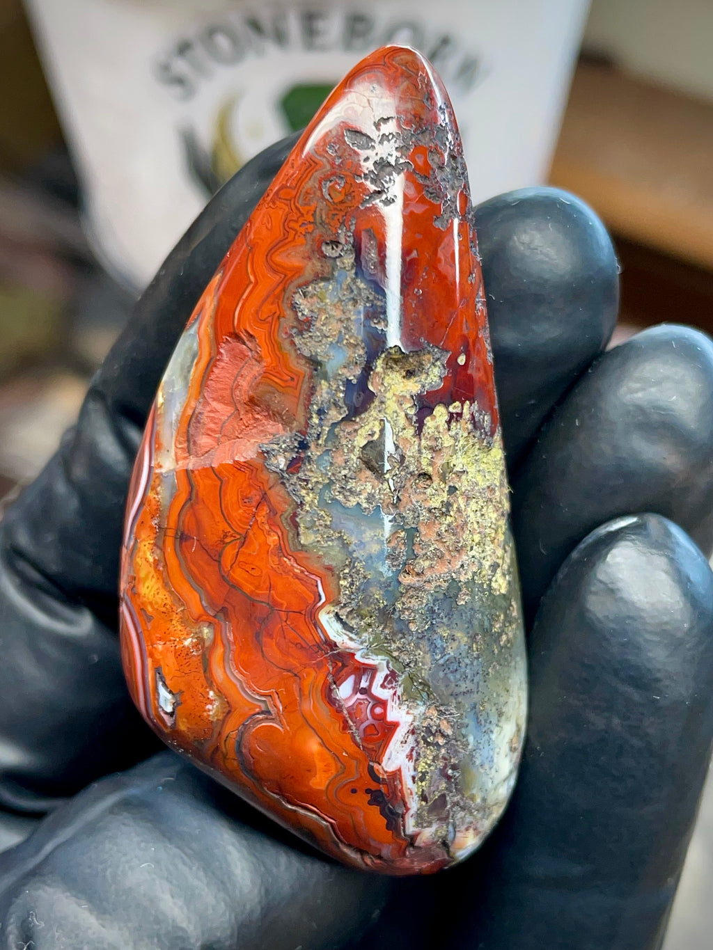 Hand-Polished Red Banded Agate — Raw & Refined