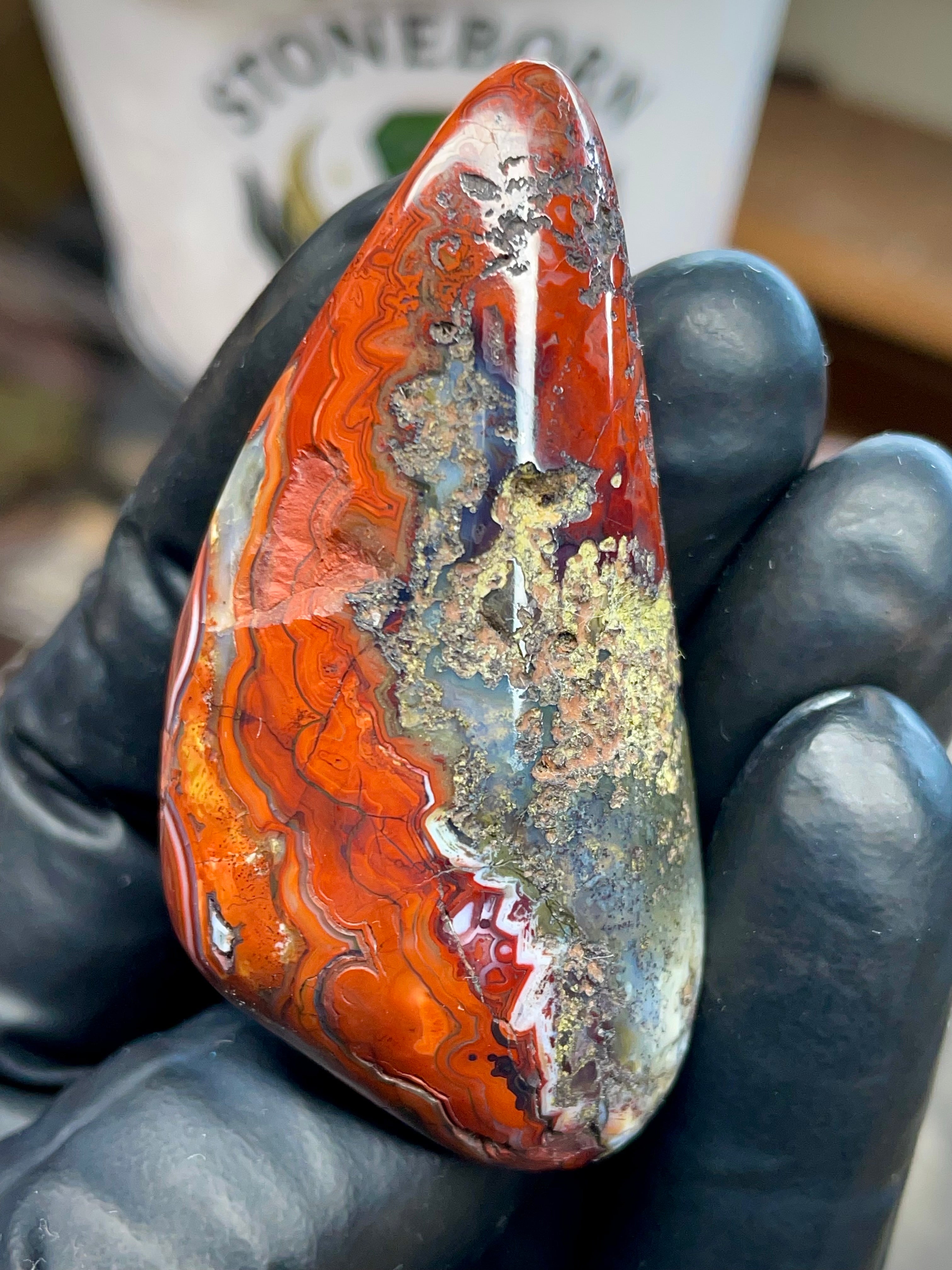 Hand-Polished Red Banded Agate — Raw & Refined