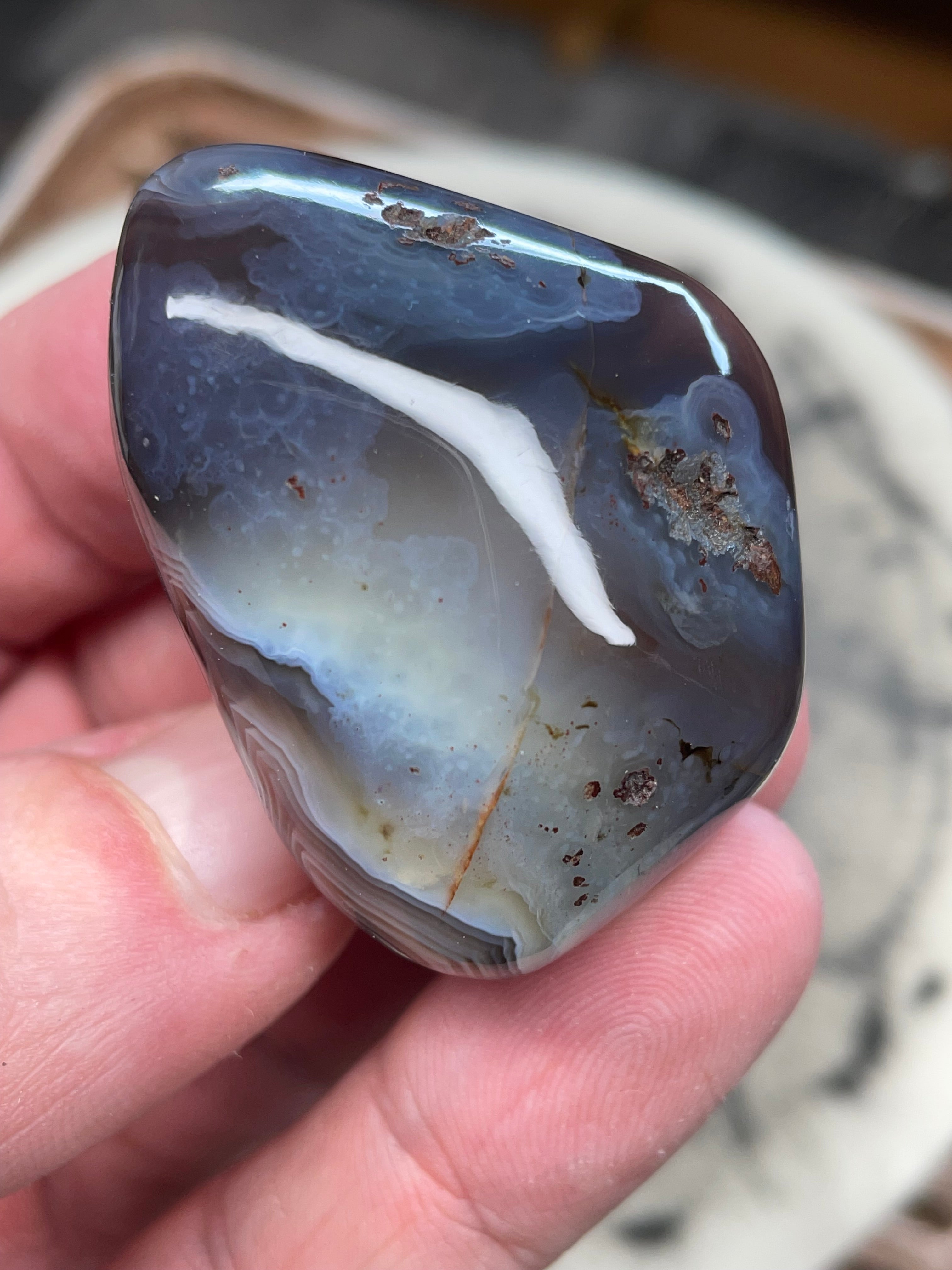 Banded Fortification Botswana Agate — Hand-Polished Freeform Stone