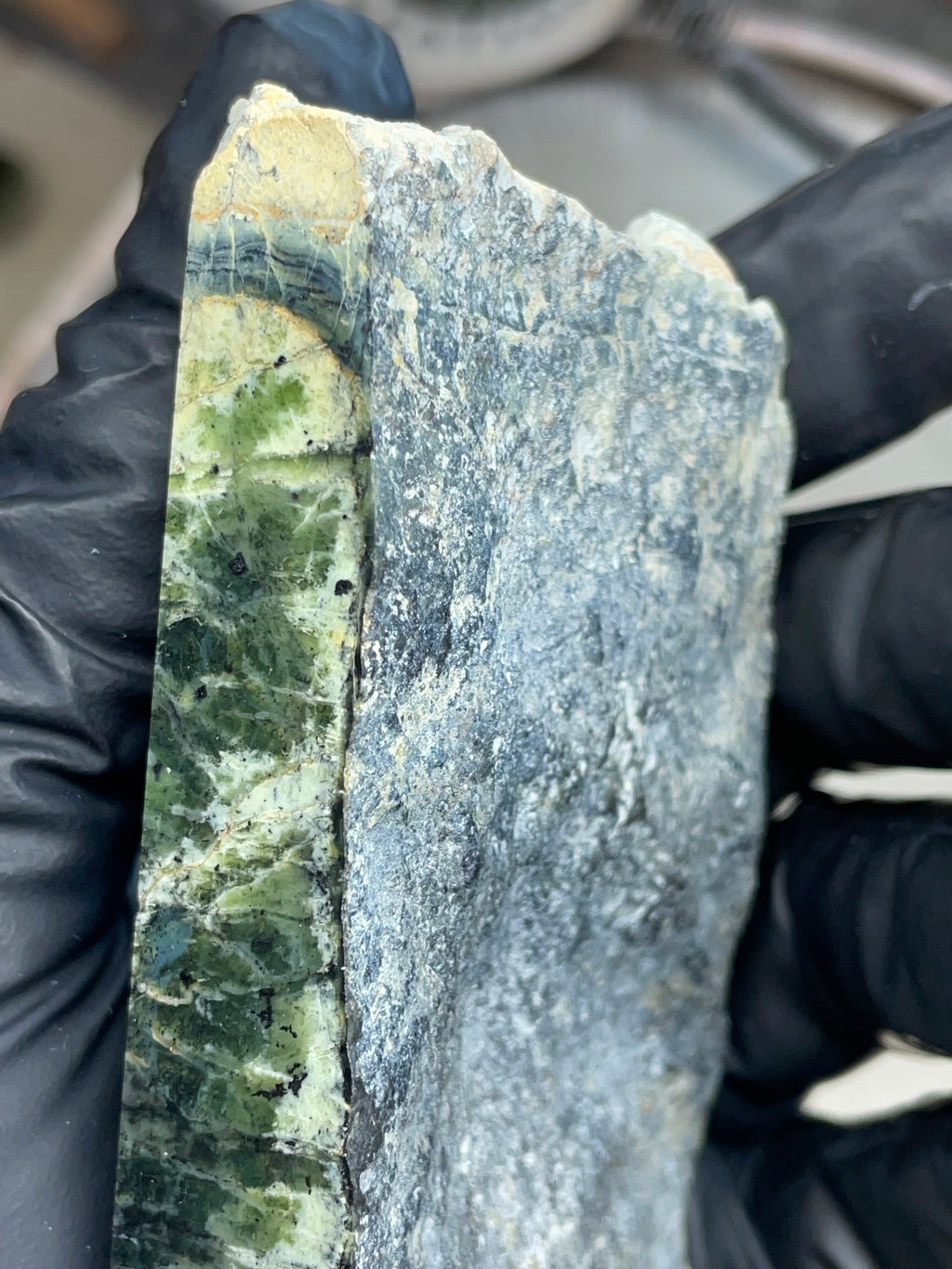 Hand-Polished Green Serpentine Slab with Natural Veining | StoneBorn Creations