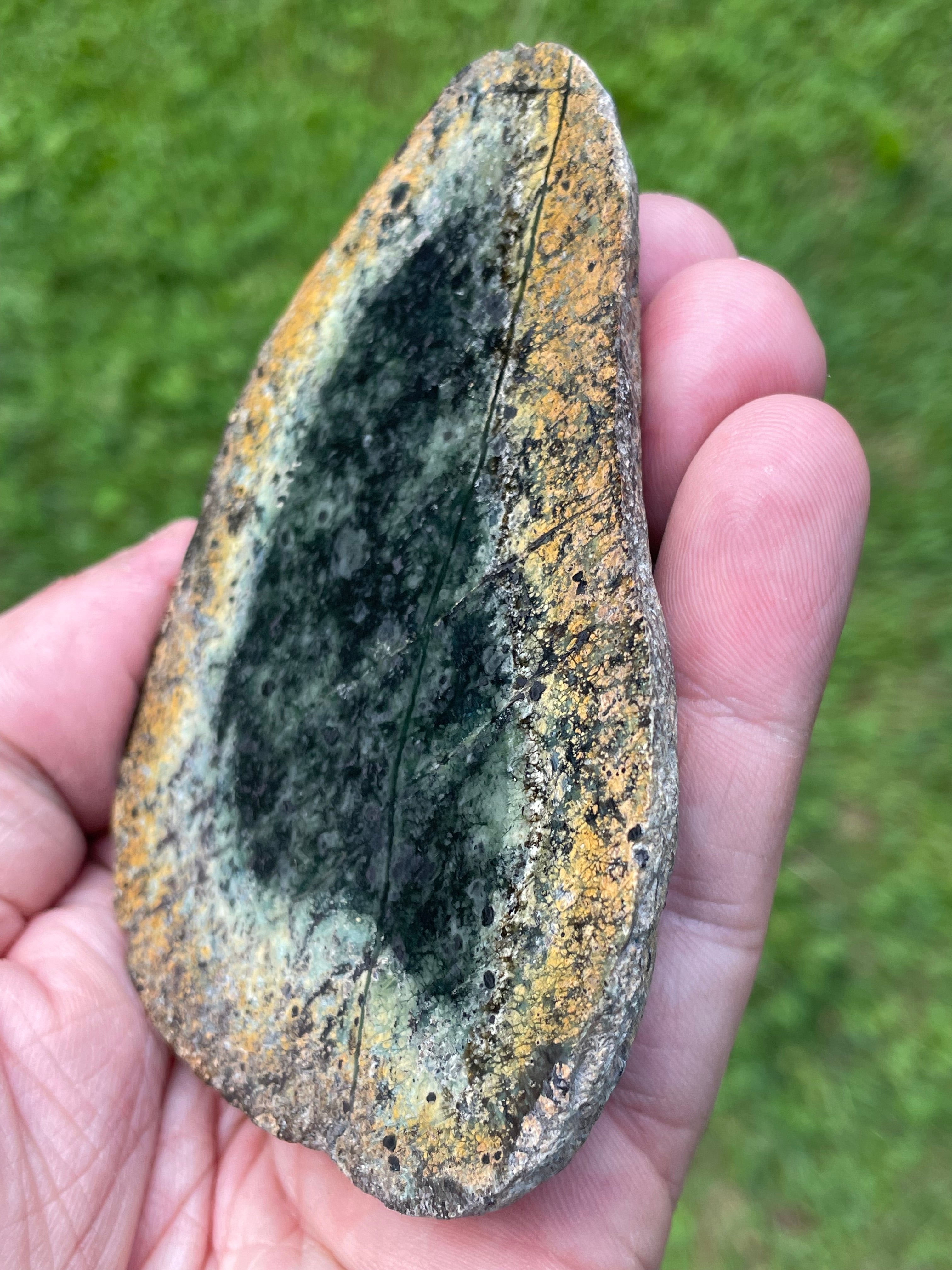 StoneBorn Creations Hand-Polished Vermont Serpentine Bookmatched Pair | One-of-a-Kind Natural Display Stones