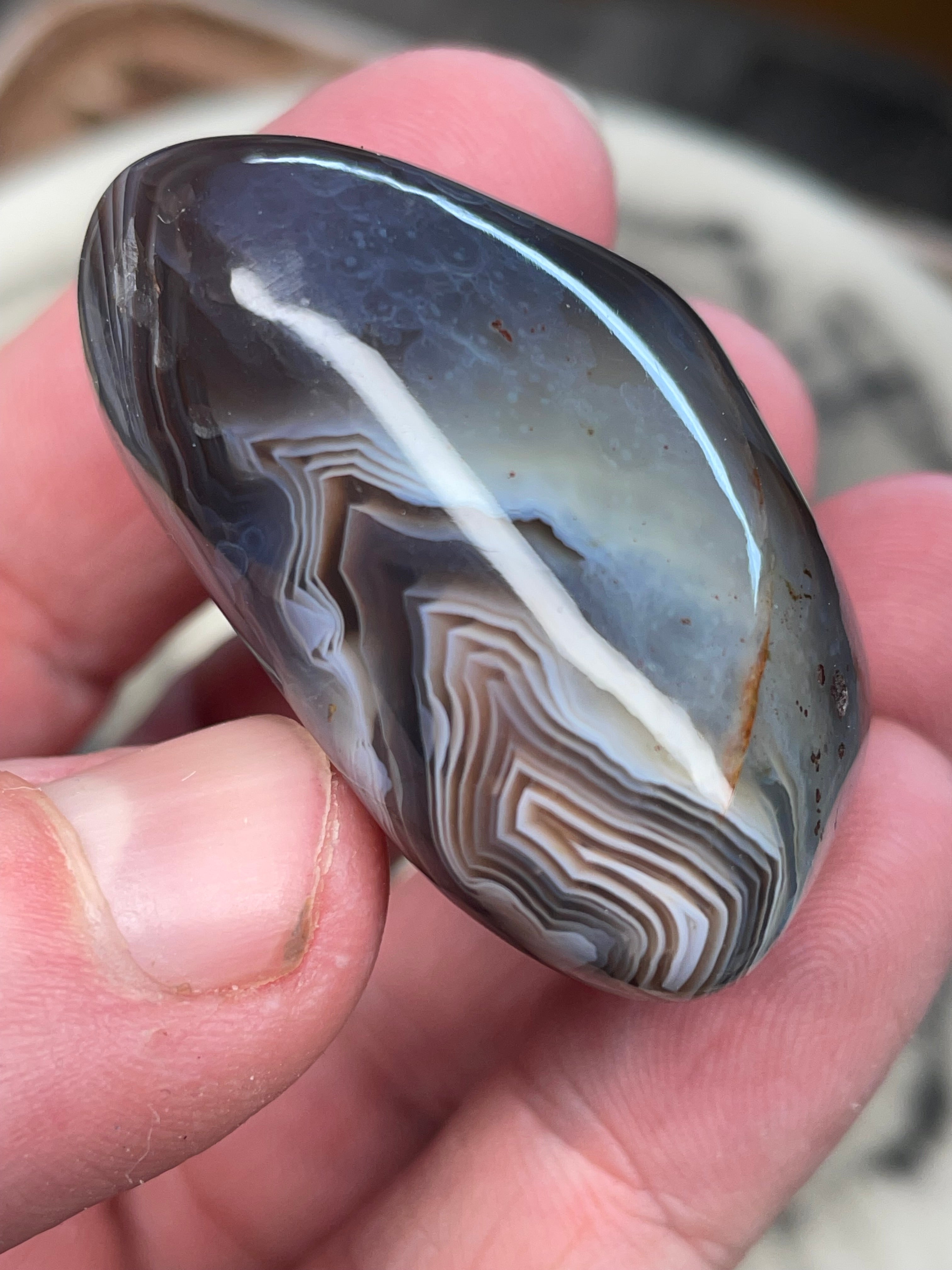 Banded Fortification Botswana Agate — Hand-Polished Freeform Stone