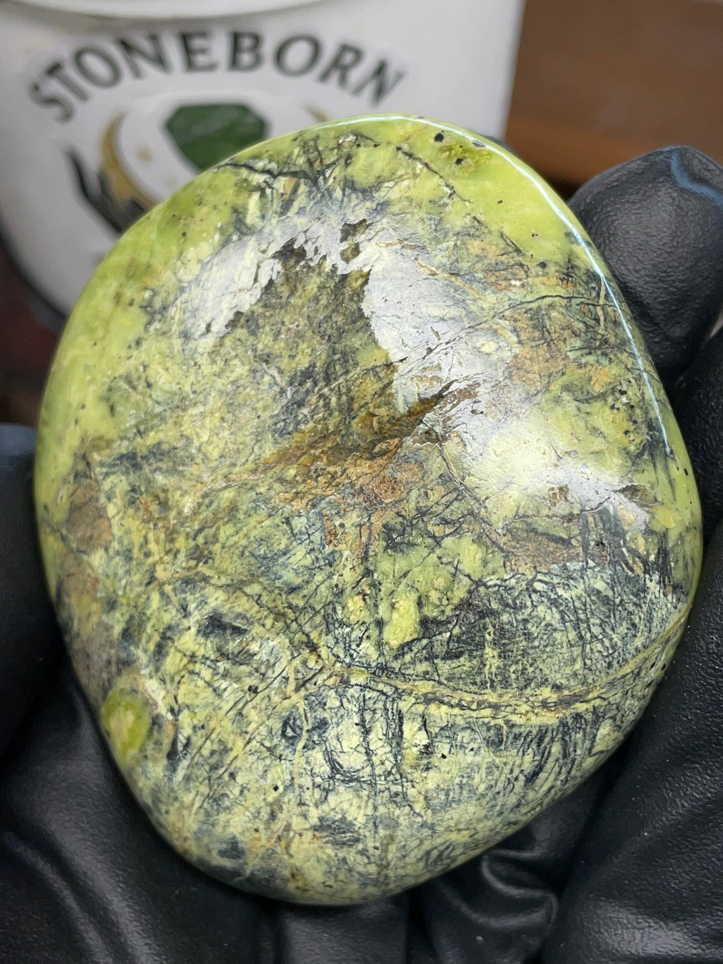 🌿 Hand-Polished Green Serpentine — Inside Polished Reveal