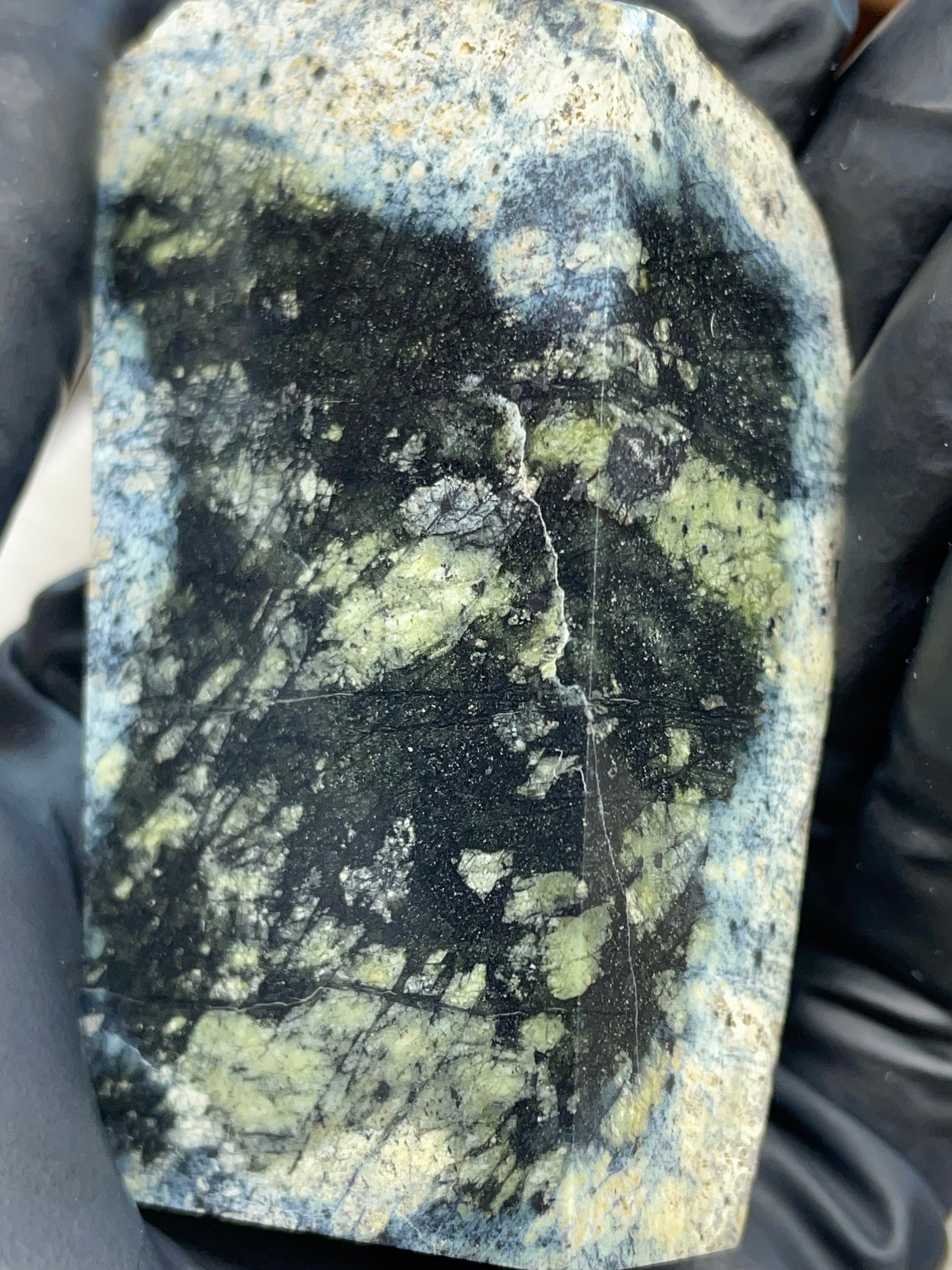 Hand-Polished Dark Green Serpentine Slab | StoneBorn Creations