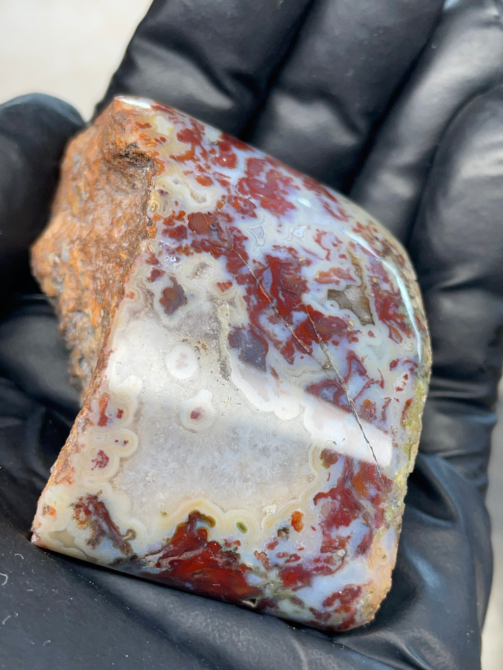 🔥 Fire Agate / Red Lightning Agate – Hand Shaped & Polished | StoneBorn Creations