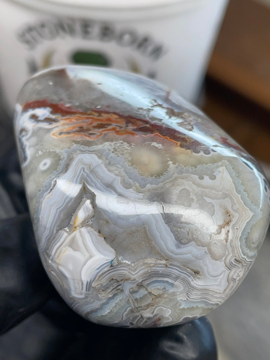 Lace Agate Freeform — Hand Polished StoneBorn Creation