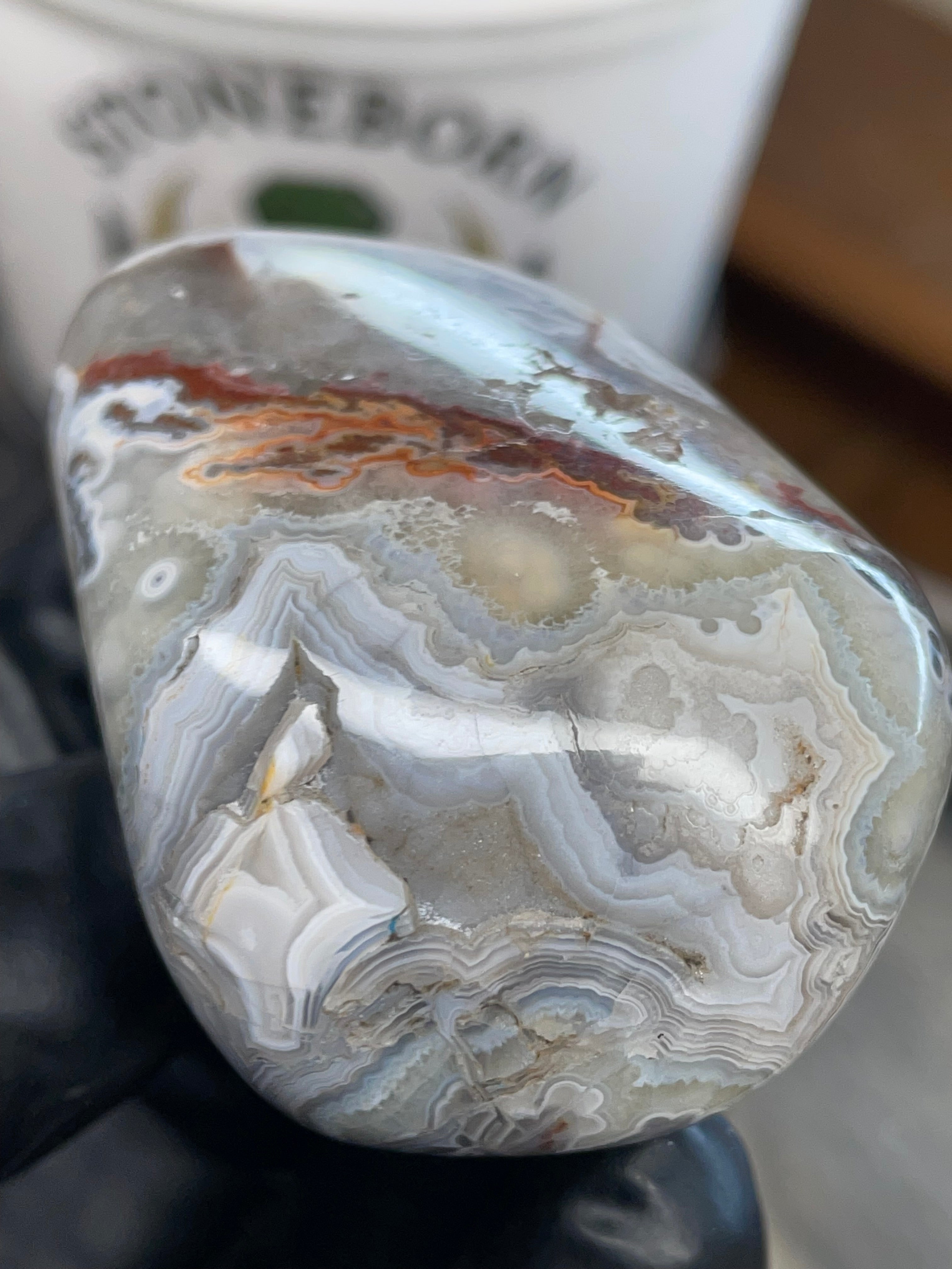 Lace Agate Freeform — Hand Polished StoneBorn Creation