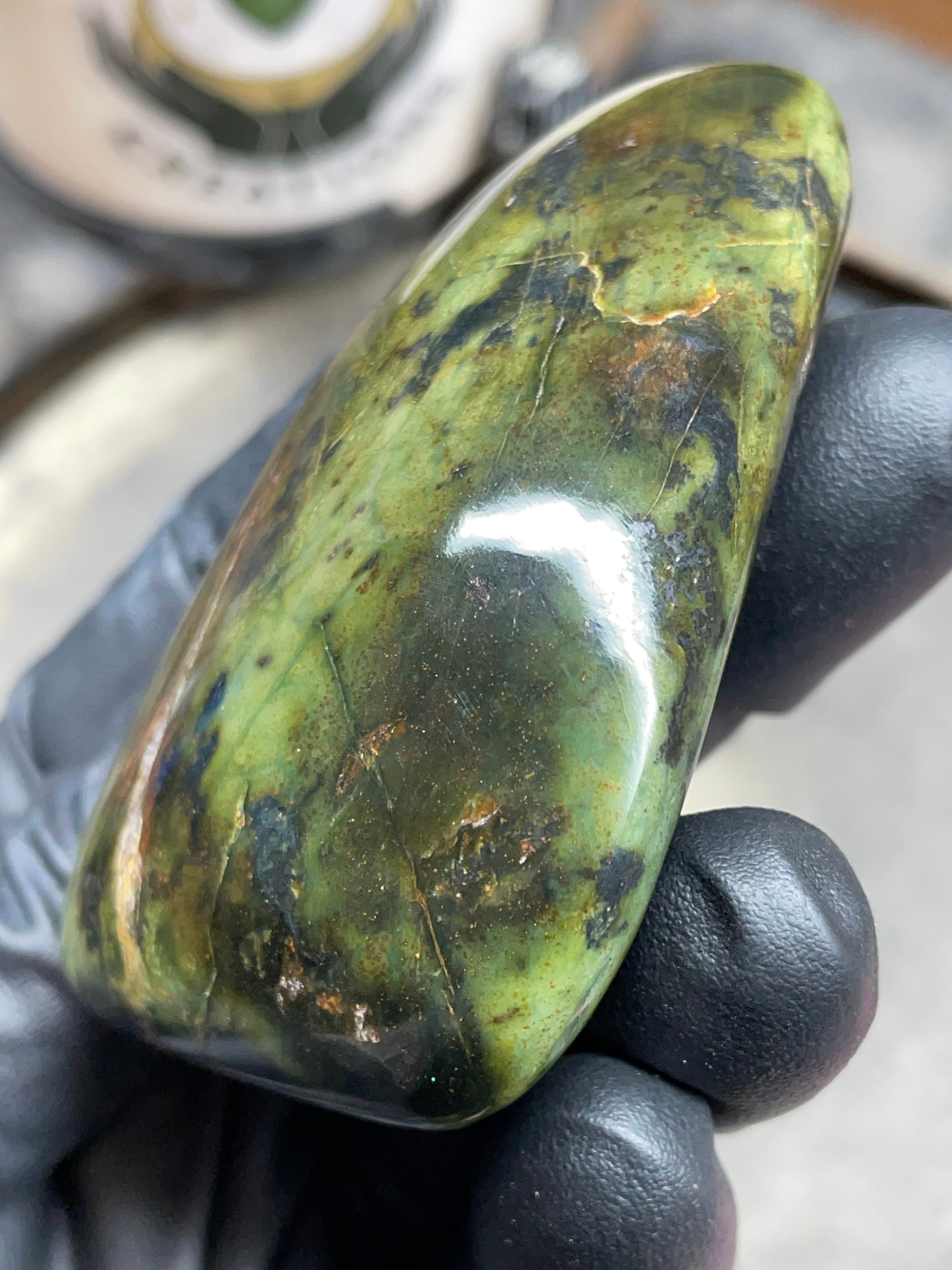 StoneBorn Creations – Hand Polished Vermont Serpentine with Natural Mineral Veins | One-of-a-Kind Display Stone