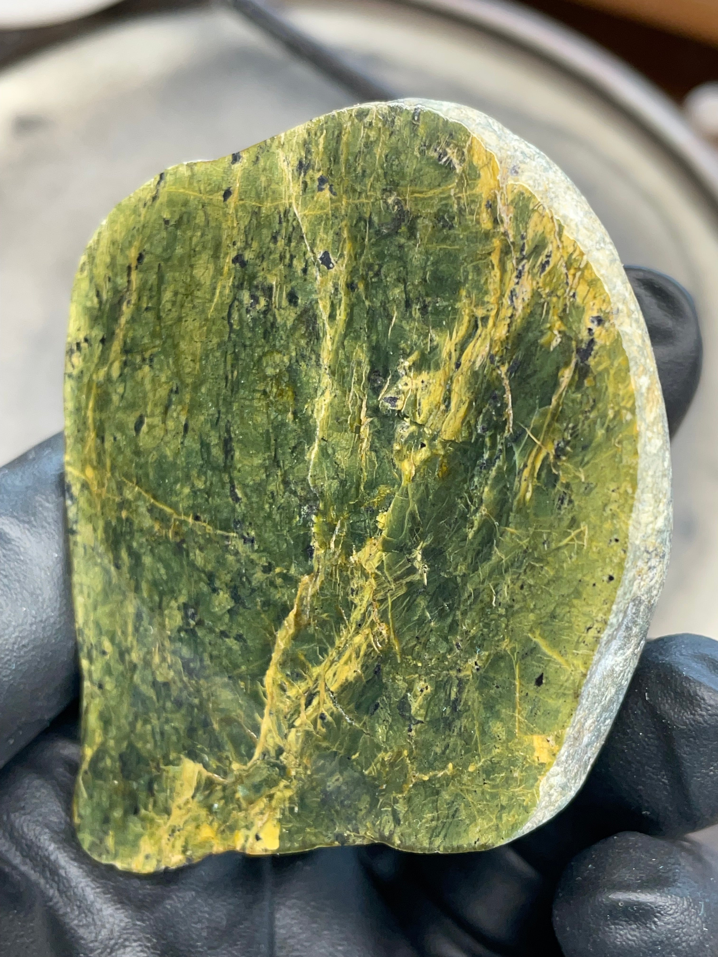 Hand-Polished Green Stone Slab | StoneBorn Creations
