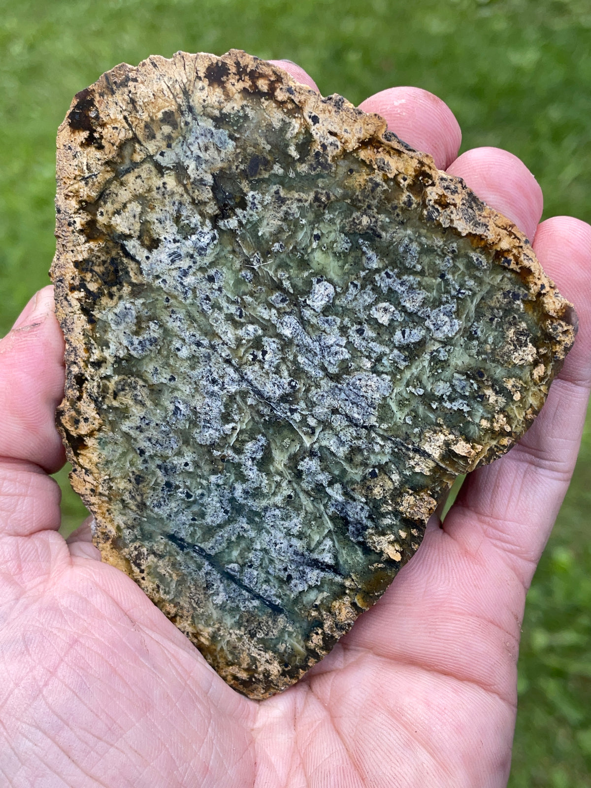 StoneBorn Creations – Natural Green Serpentine Matching Slab Pair | Earthy Green Mineral Patterns