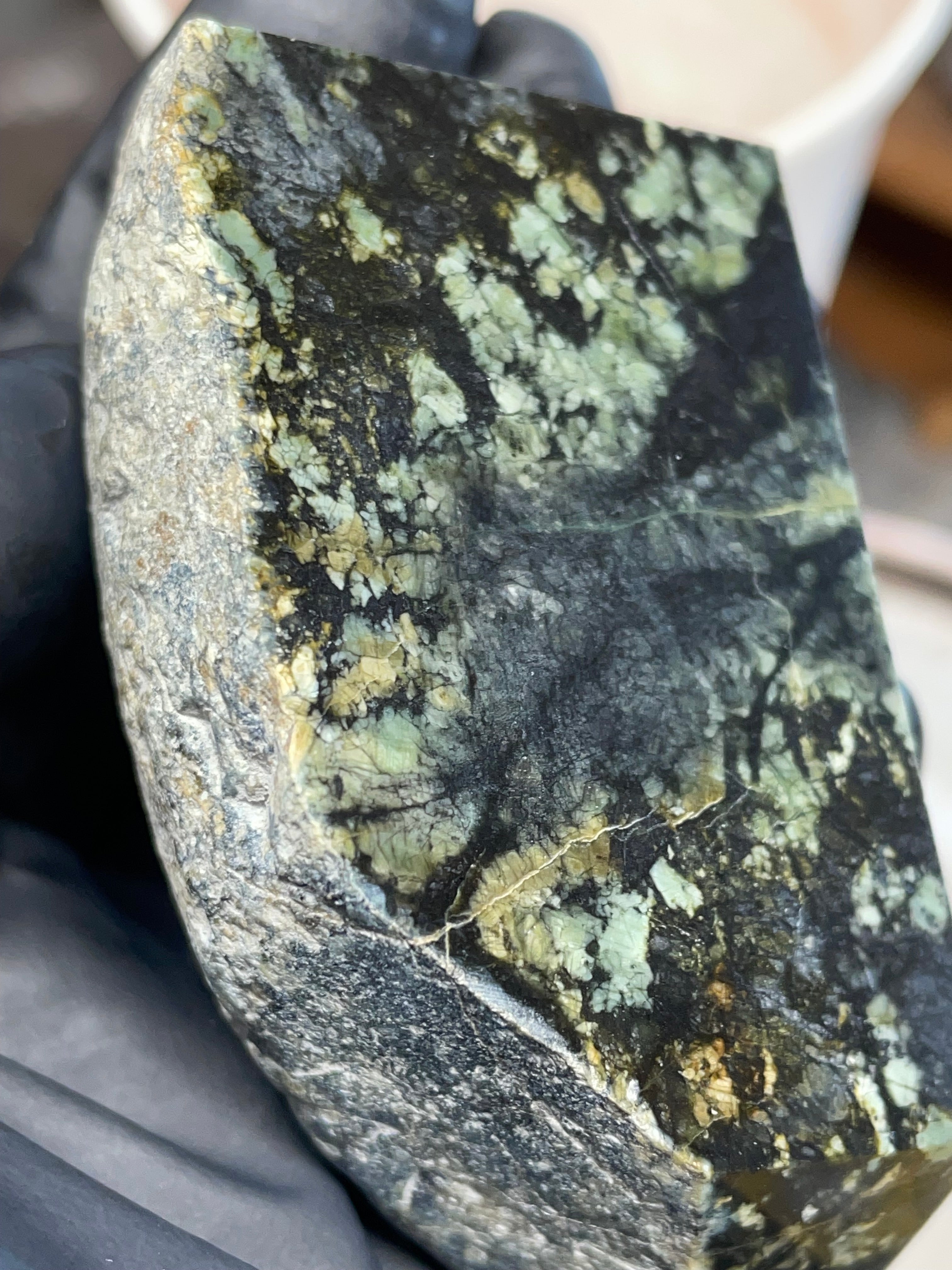 Hand-Polished Dark Green Stone Slab | StoneBorn Creations