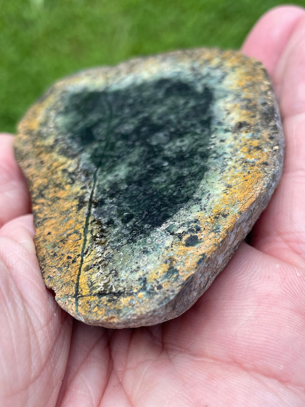 StoneBorn Creations Hand-Polished Vermont Serpentine Bookmatched Pair | One-of-a-Kind Natural Display Stones