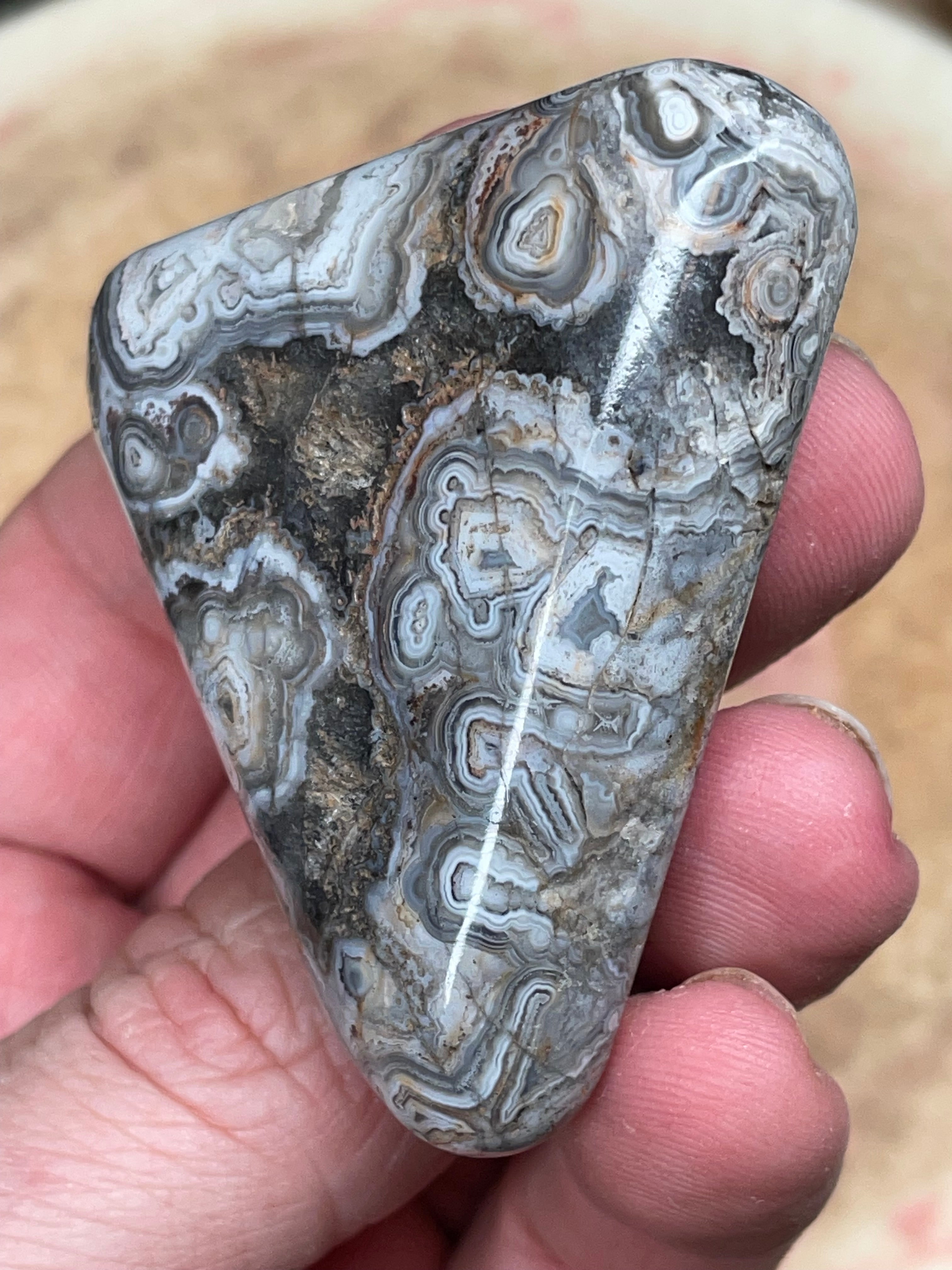 Tuxedo Lace Agate – Hand Polished Natural Stone | One of a Kind