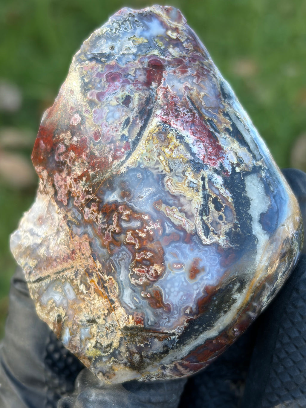 StoneBorn Creations – Multicolored Lace Agate | Hand-Polished Natural Display Stone