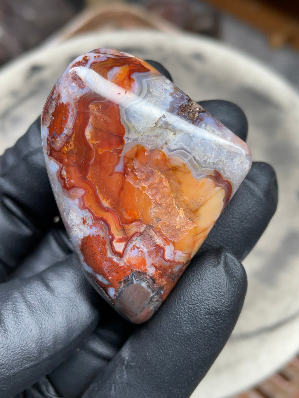 Polished Lace Agate | Hand Polished Natural Stone | One of a Kind