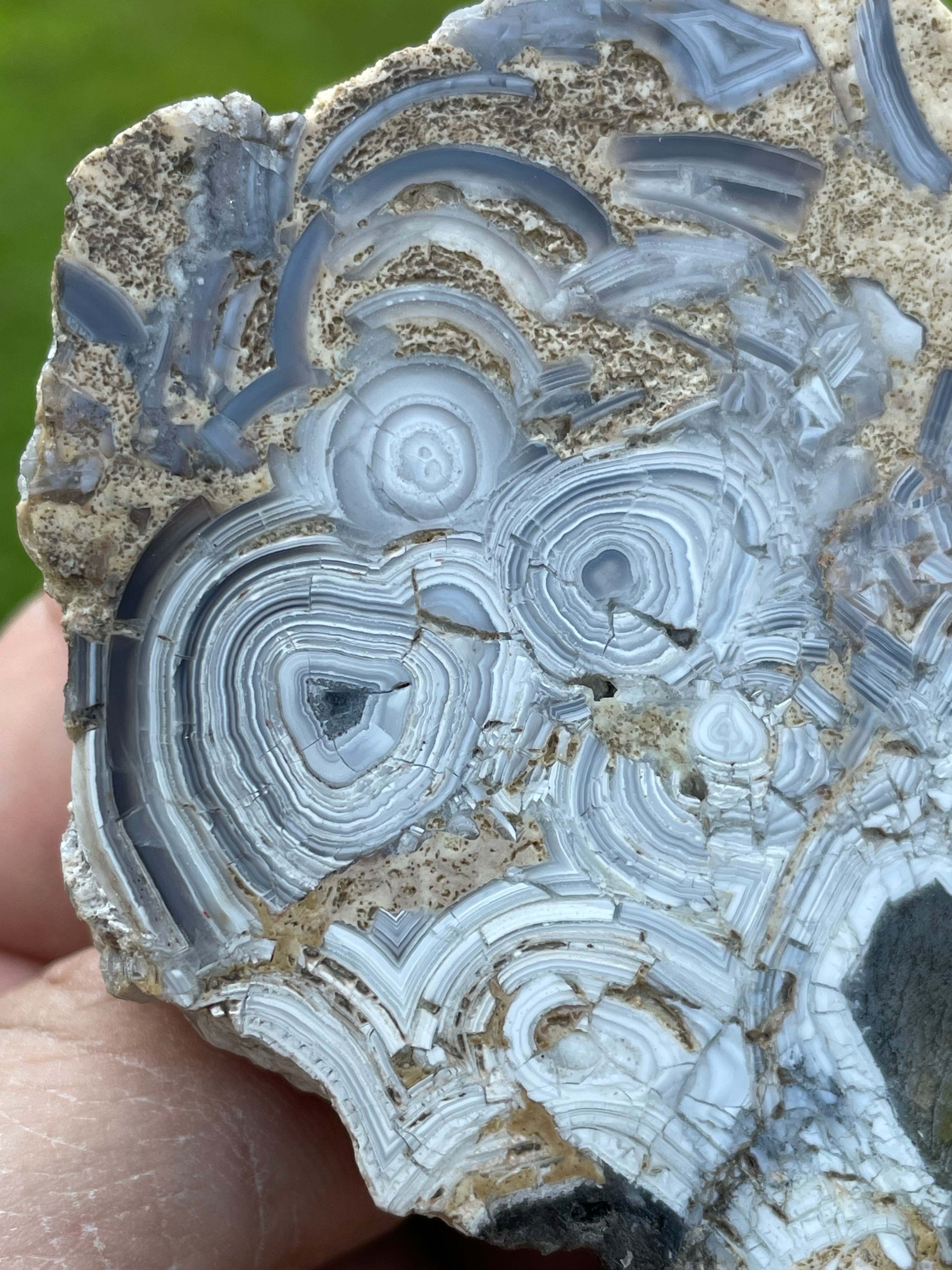 StoneBorn Creations Hand-Polished Tuxedo Lace Agate Bookmatched Pair | One-of-a-Kind Natural Display Stones