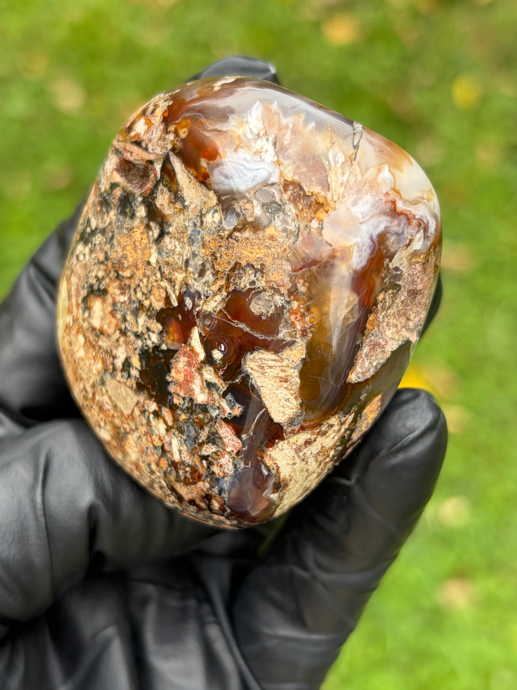 StoneBorn Creations Fire Agate — Hand-Polished Natural Stone