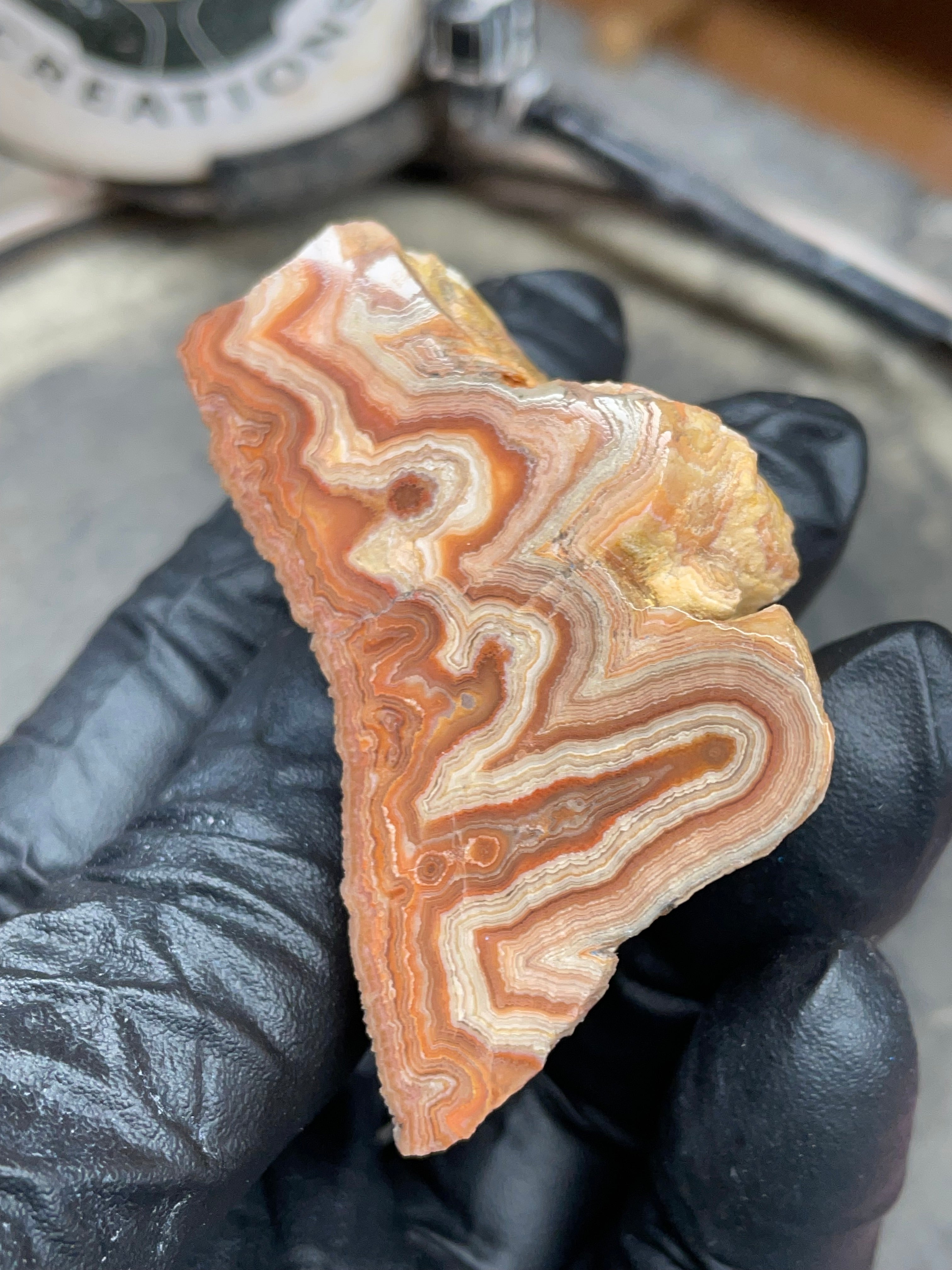 Hand-Polished Georgia Agate – Flat Polished Face, Natural Raw Edge